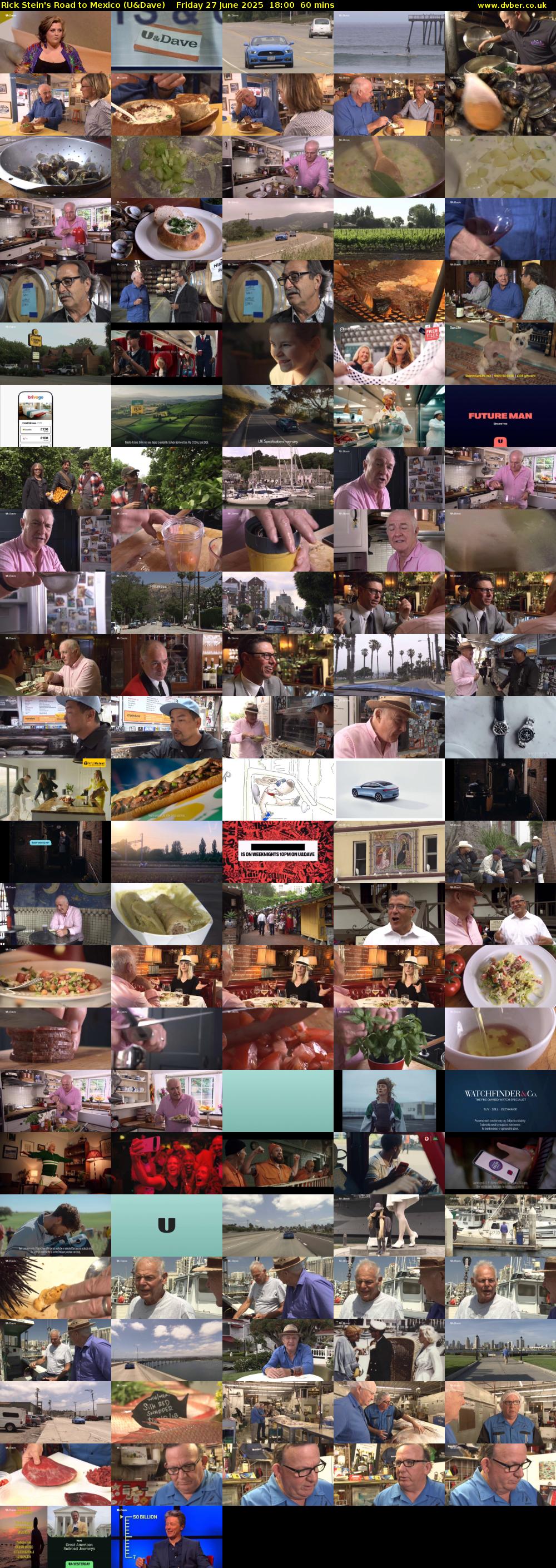 Rick Stein's Road to Mexico (U&Dave) Friday 27 June 2025 18:00 - 19:00