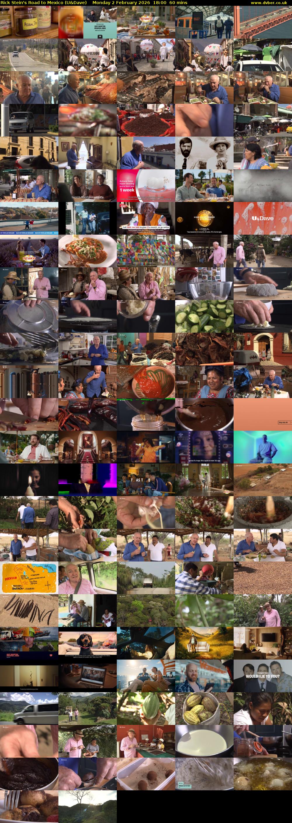 Rick Stein's Road to Mexico (U&Dave) Monday 2 February 2026 18:00 - 19:00