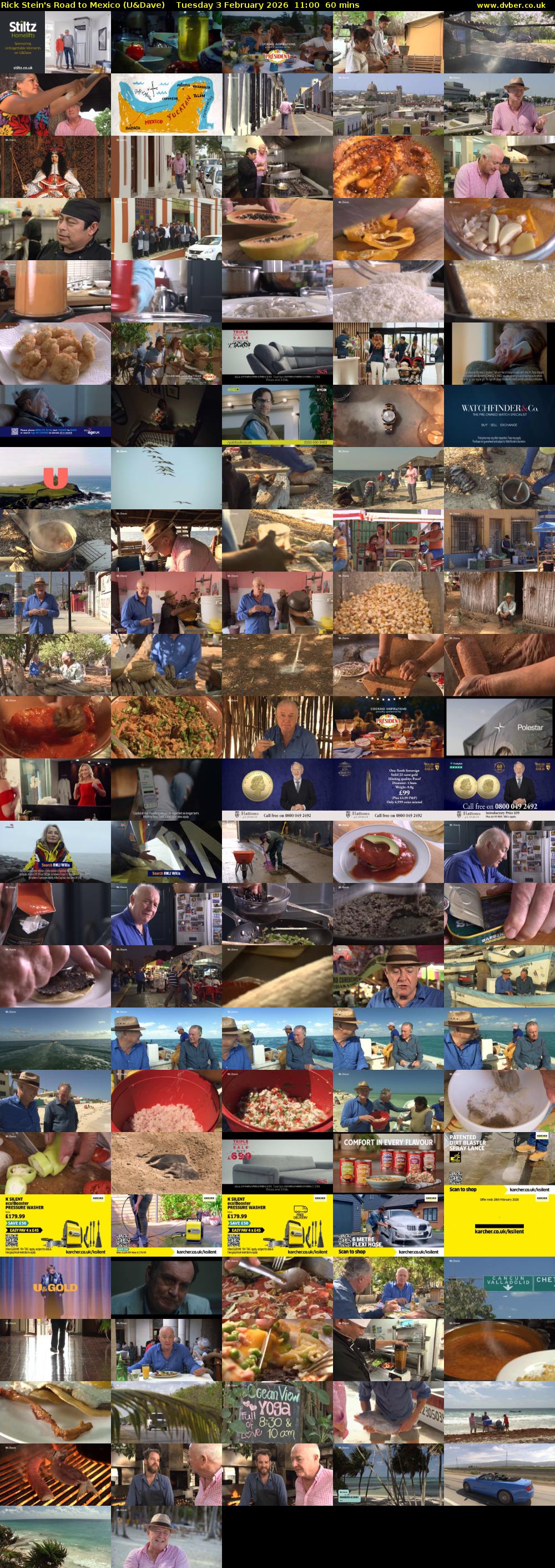 Rick Stein's Road to Mexico (U&Dave) Tuesday 3 February 2026 11:00 - 12:00