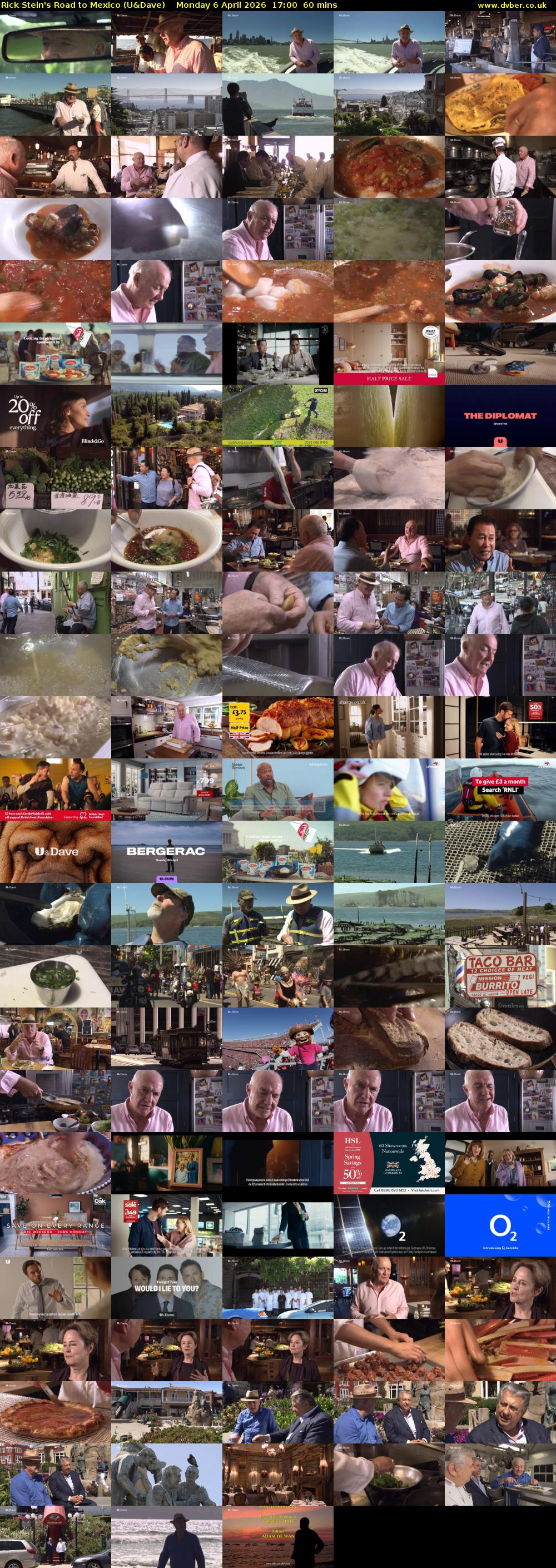 Rick Stein's Road to Mexico (U&Dave) Monday 6 April 2026 17:00 - 18:00