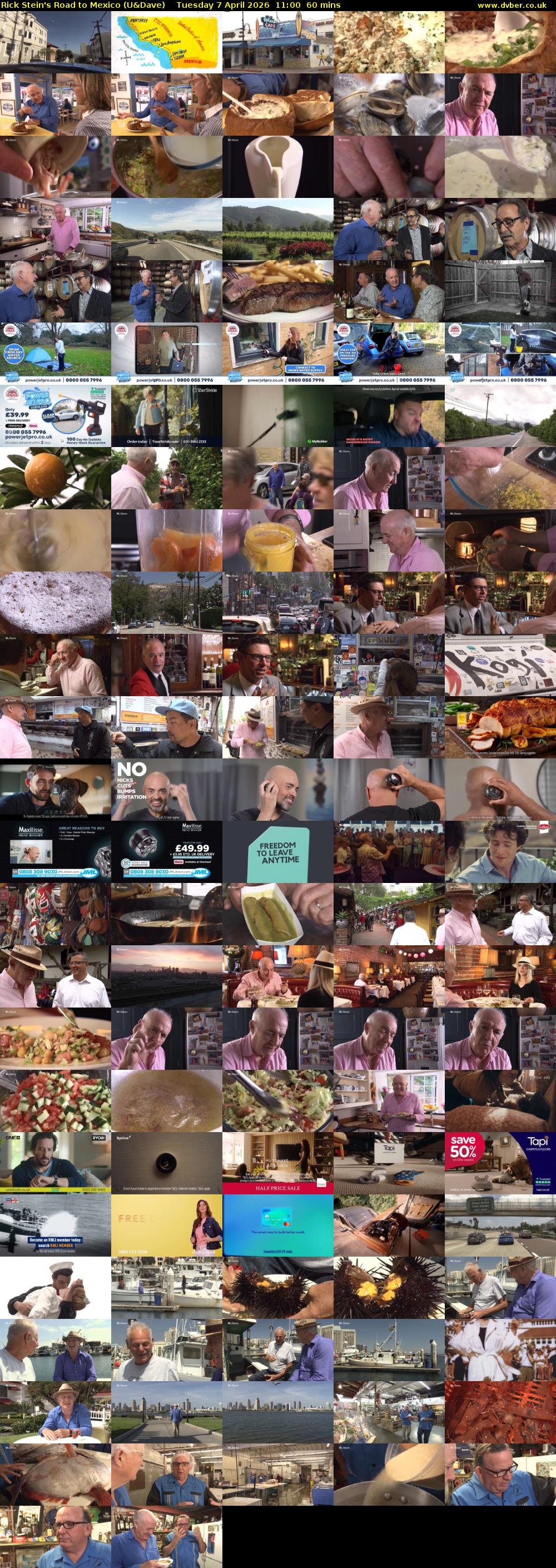 Rick Stein's Road to Mexico (U&Dave) Tuesday 7 April 2026 11:00 - 12:00