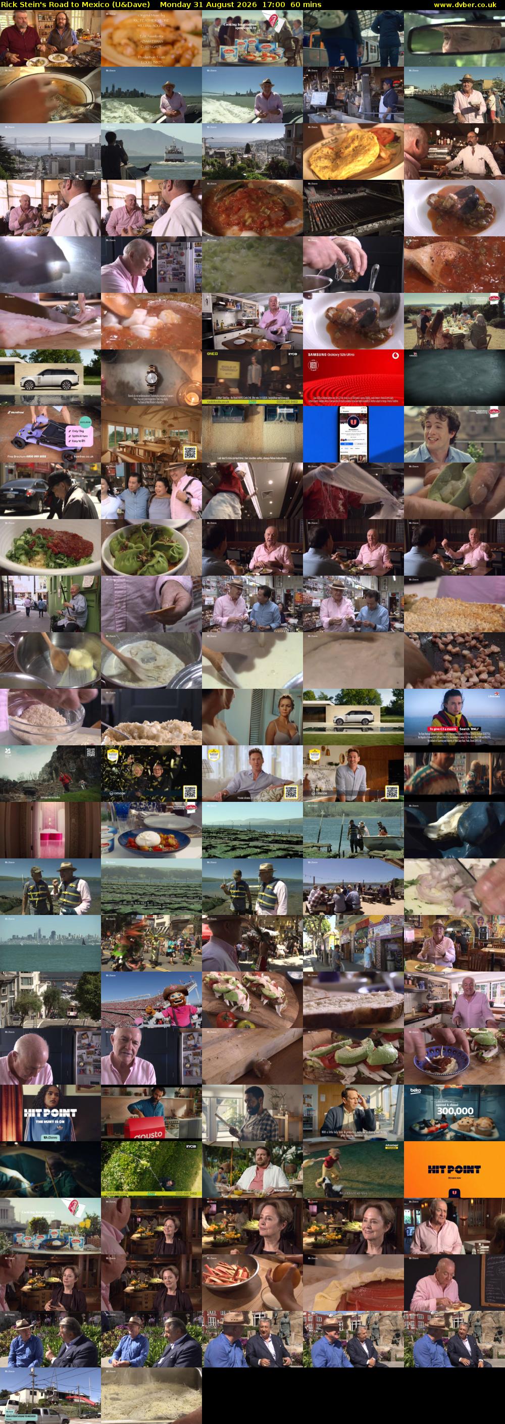 Rick Stein's Road to Mexico (U&Dave) Monday 31 August 2026 17:00 - 18:00