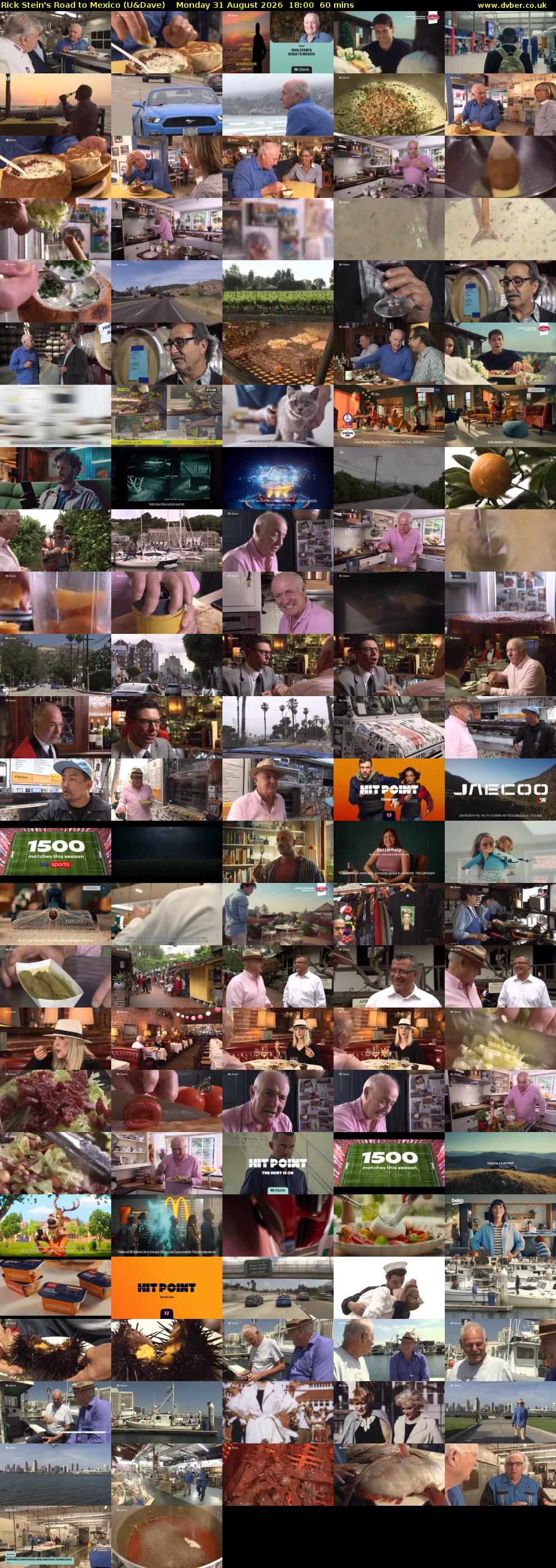 Rick Stein's Road to Mexico (U&Dave) Monday 31 August 2026 18:00 - 19:00