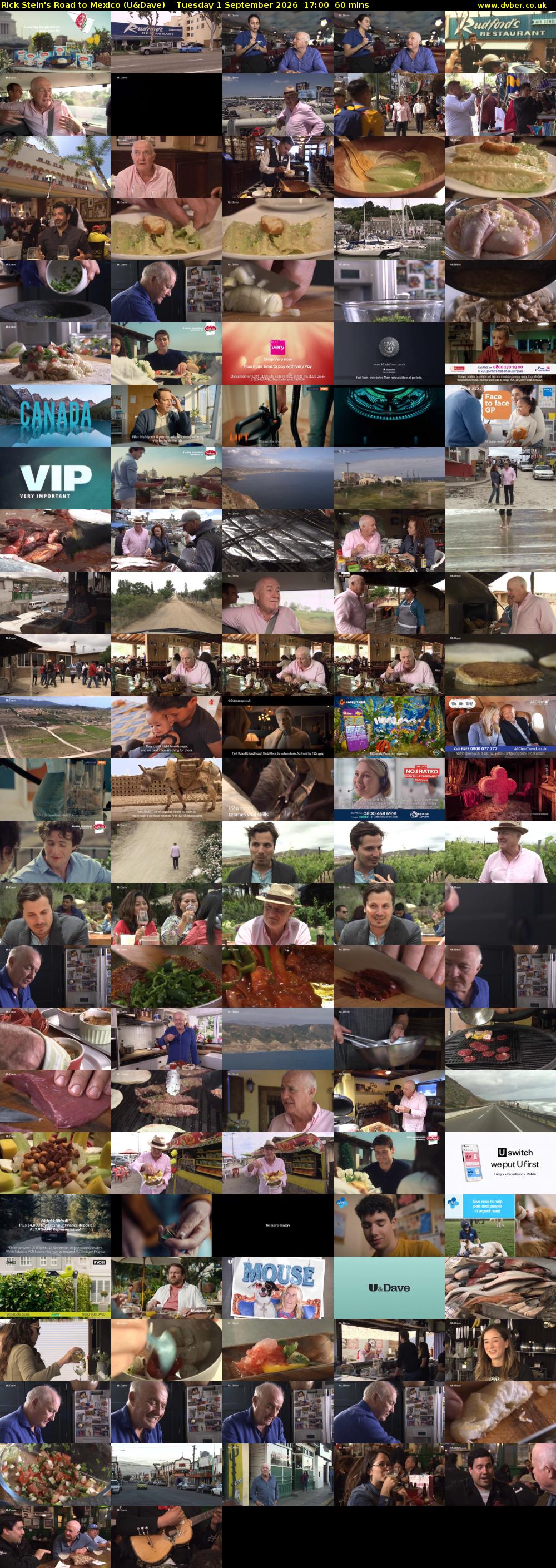 Rick Stein's Road to Mexico (U&Dave) Tuesday 1 September 2026 17:00 - 18:00