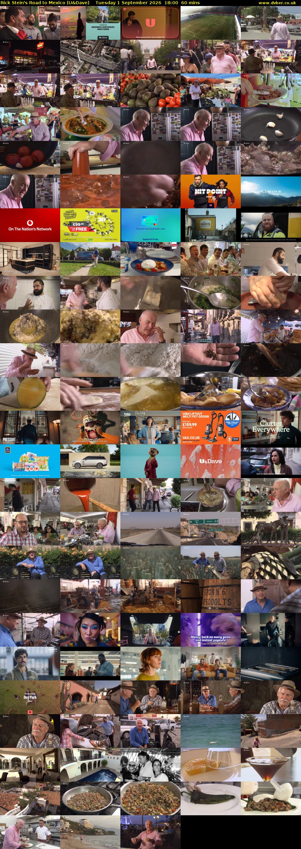 Rick Stein's Road to Mexico (U&Dave) Tuesday 1 September 2026 18:00 - 19:00