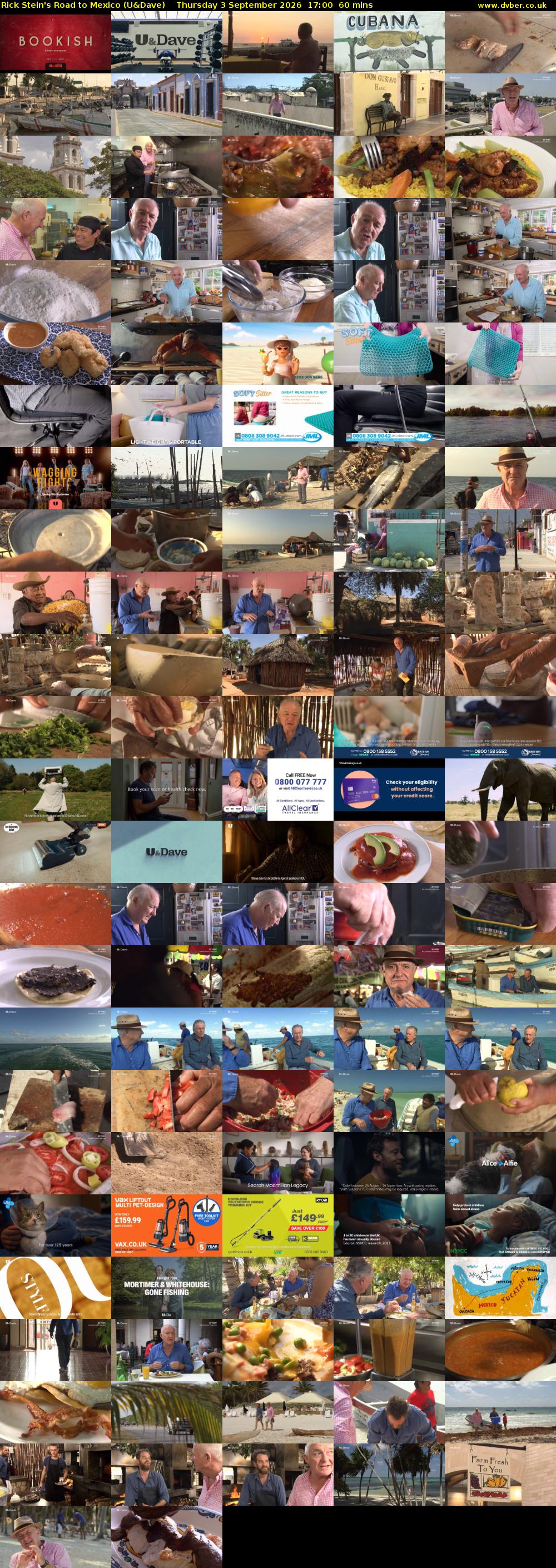 Rick Stein's Road to Mexico (U&Dave) Thursday 3 September 2026 17:00 - 18:00