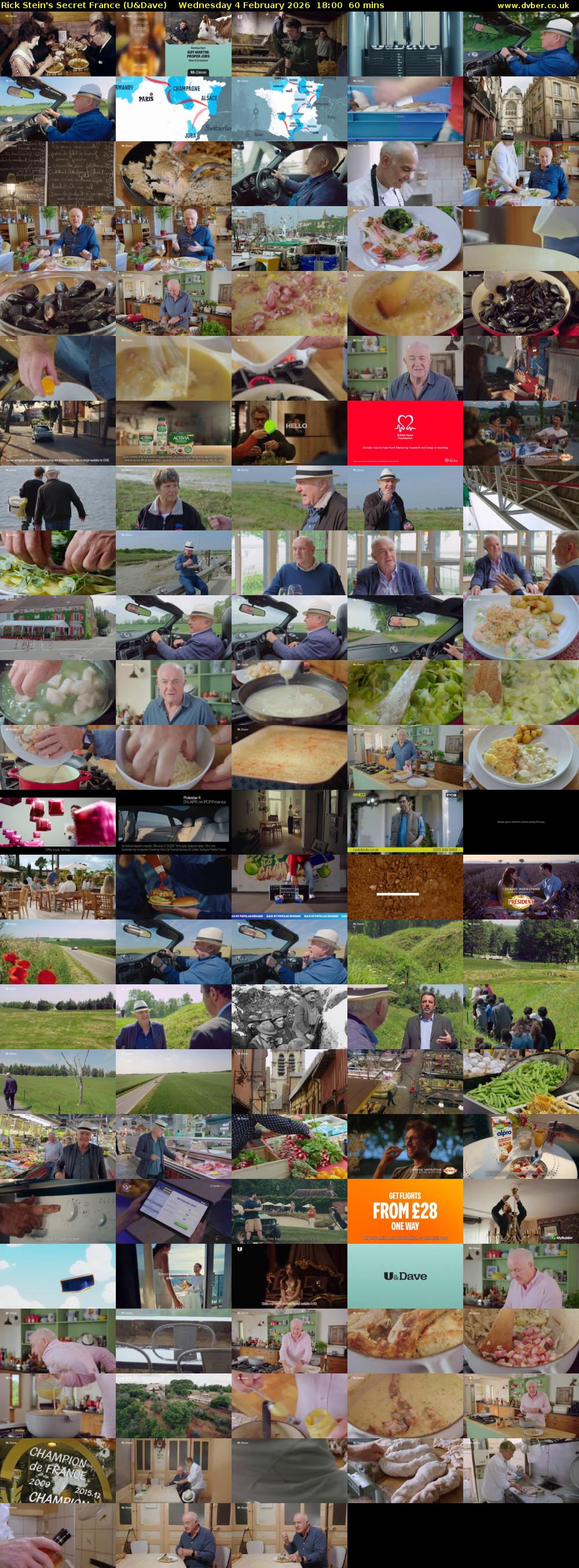 Rick Stein's Secret France (U&Dave) Wednesday 4 February 2026 18:00 - 19:00