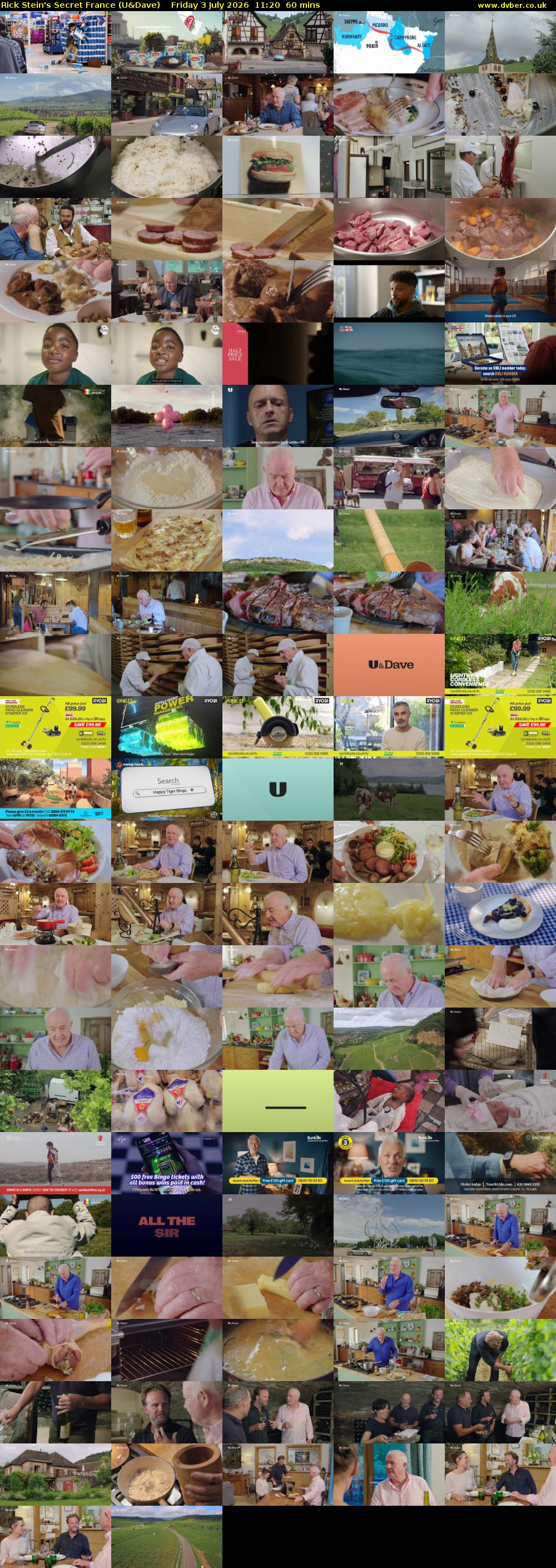 Rick Stein's Secret France (U&Dave) Friday 3 July 2026 11:20 - 12:20
