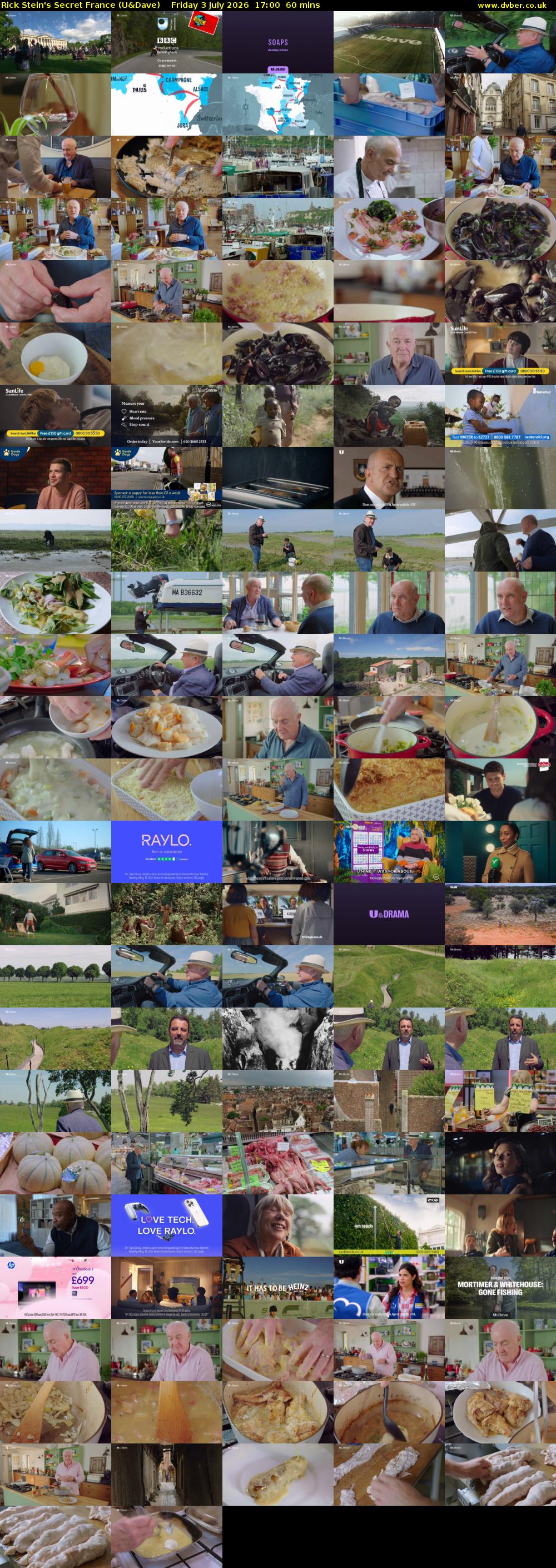Rick Stein's Secret France (U&Dave) Friday 3 July 2026 17:00 - 18:00