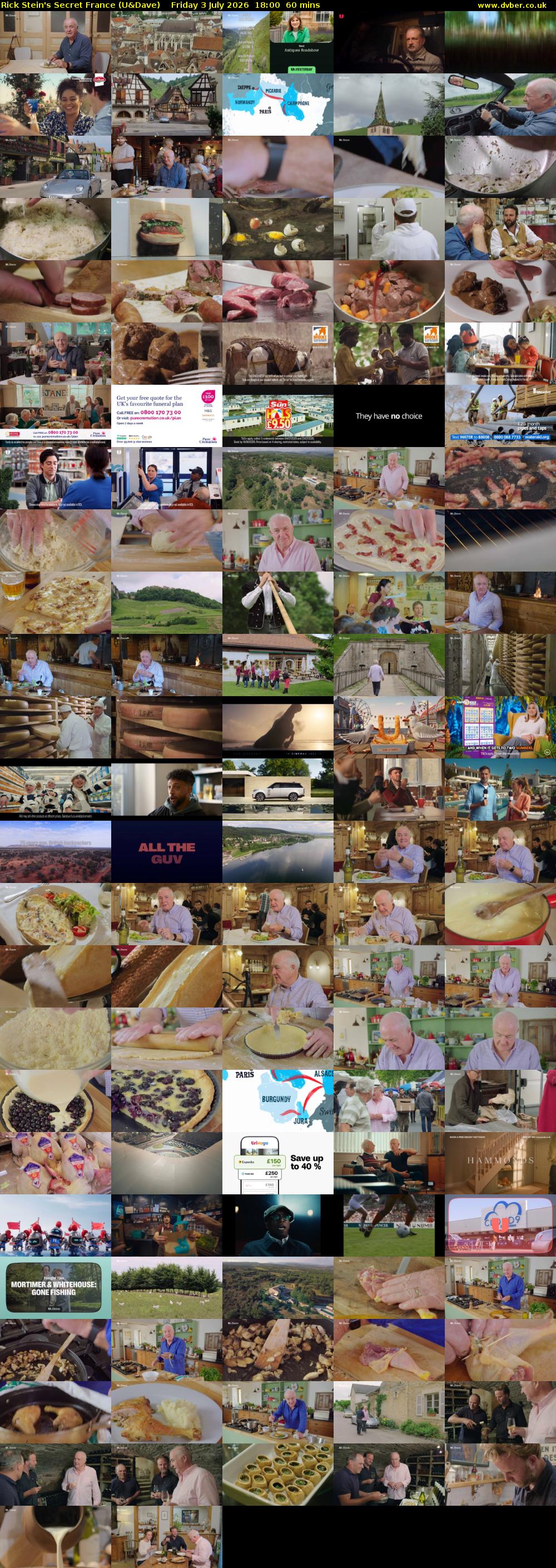 Rick Stein's Secret France (U&Dave) Friday 3 July 2026 18:00 - 19:00