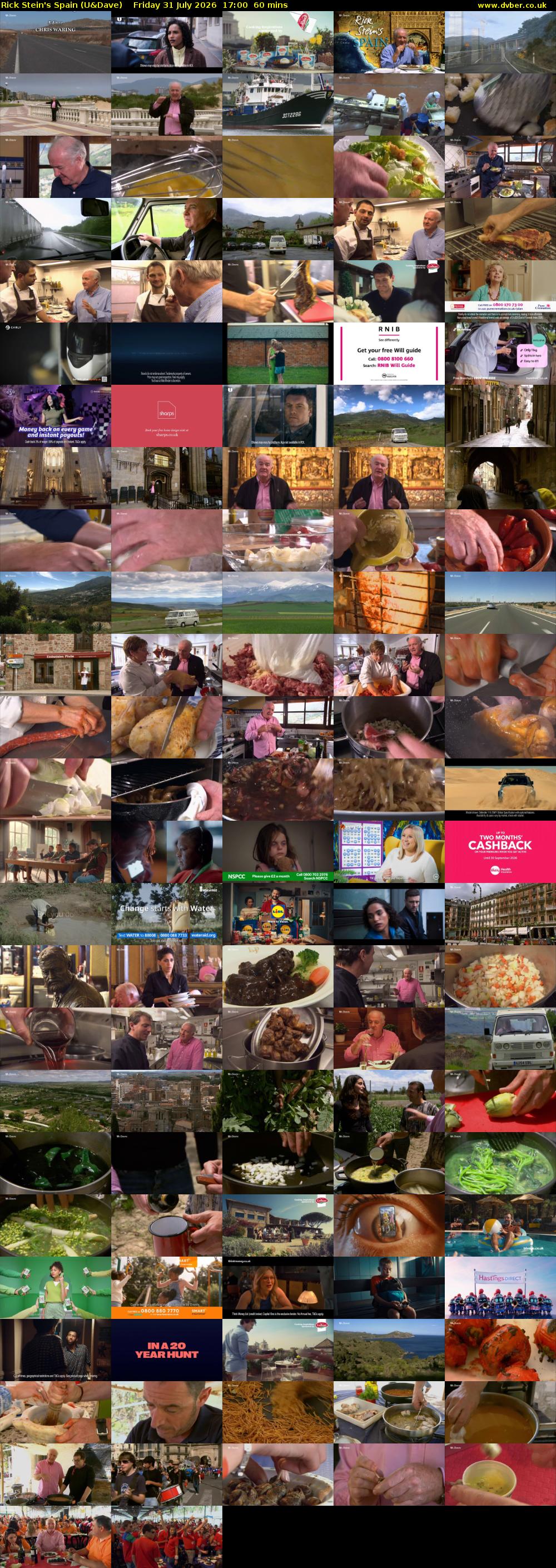 Rick Stein's Spain (U&Dave) Friday 31 July 2026 17:00 - 18:00