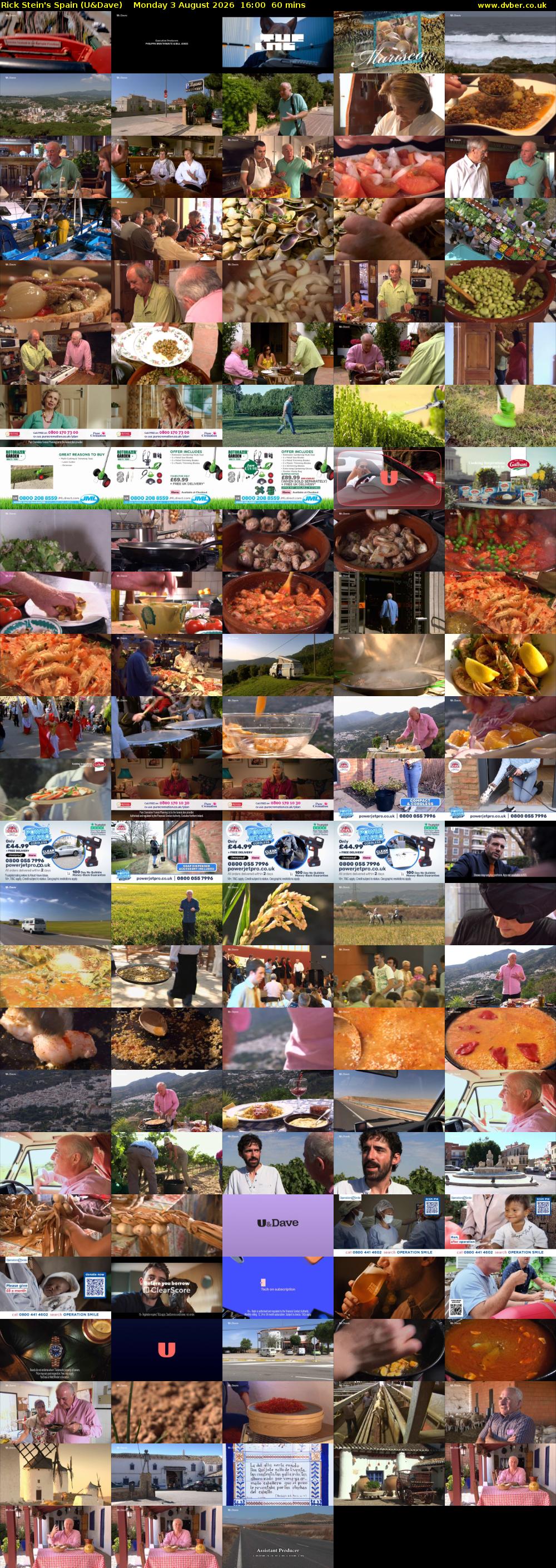 Rick Stein's Spain (U&Dave) Monday 3 August 2026 16:00 - 17:00