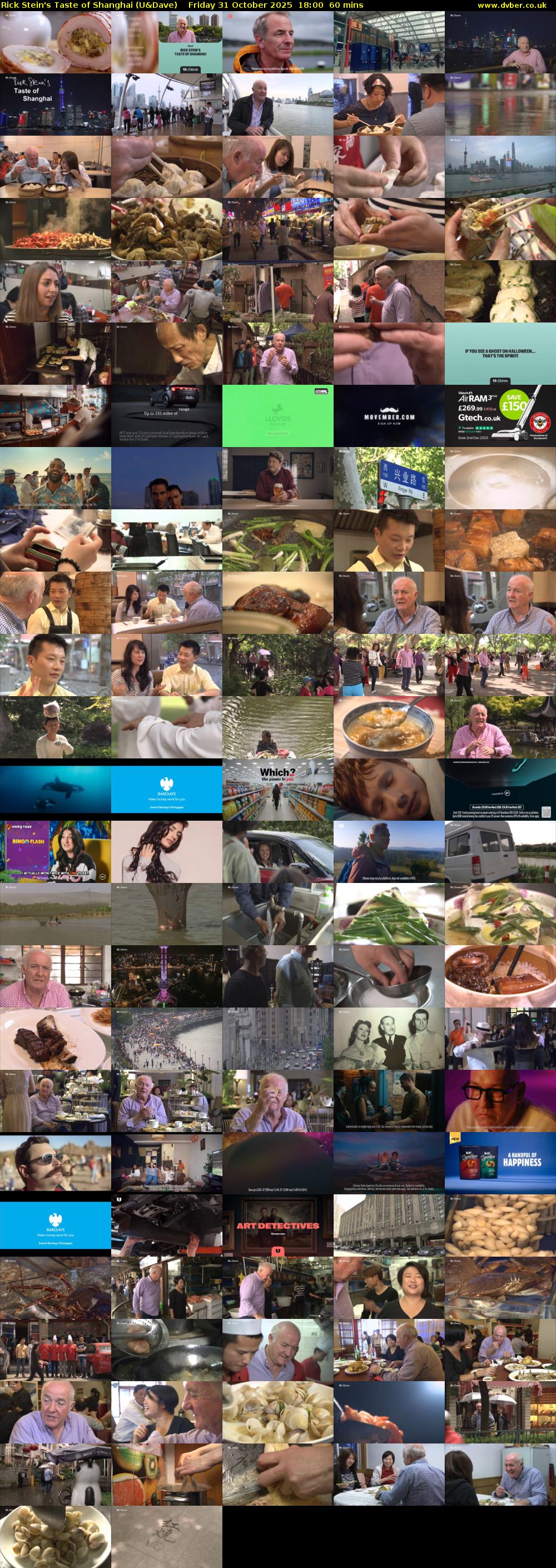 Rick Stein's Taste of Shanghai (U&Dave) Friday 31 October 2025 18:00 - 19:00