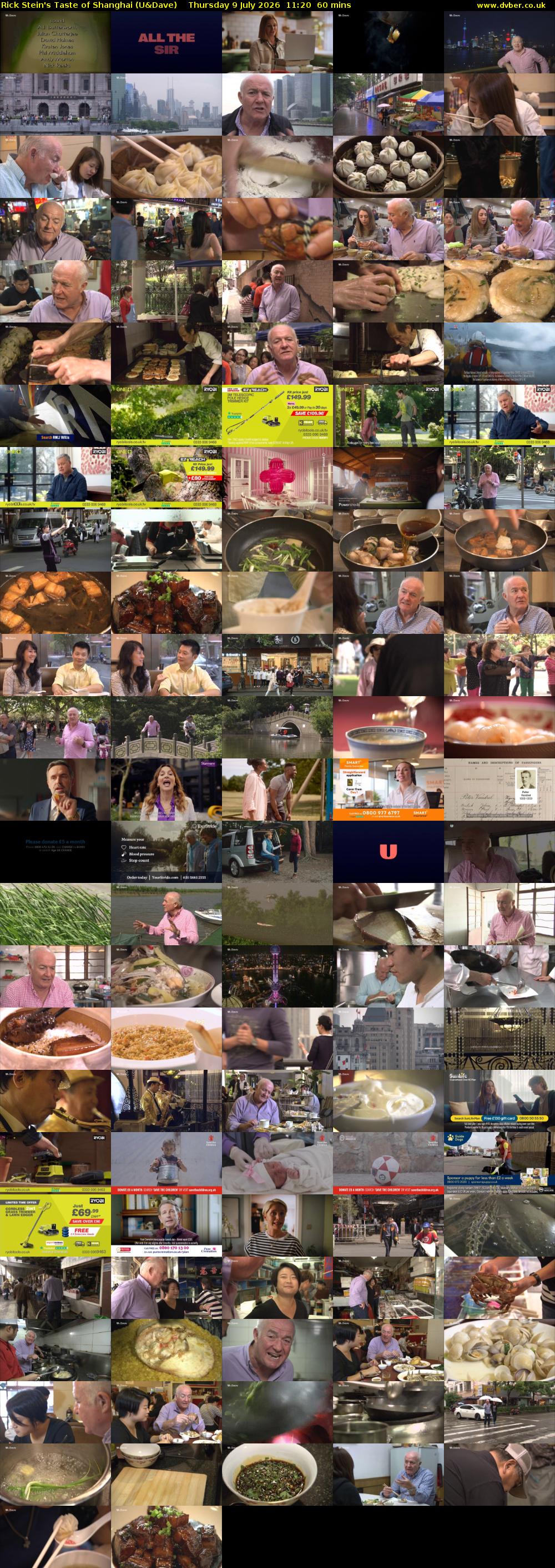 Rick Stein's Taste of Shanghai (U&Dave) Thursday 9 July 2026 11:20 - 12:20