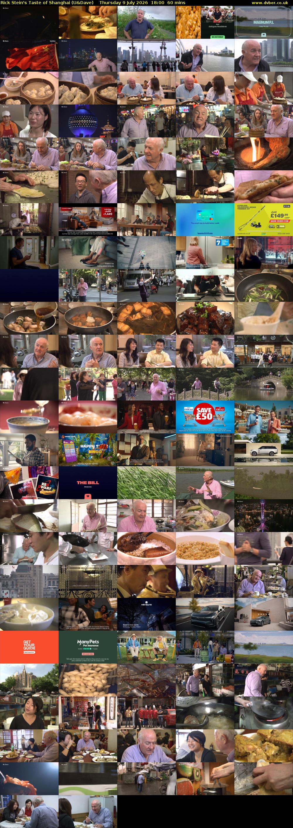 Rick Stein's Taste of Shanghai (U&Dave) Thursday 9 July 2026 18:00 - 19:00