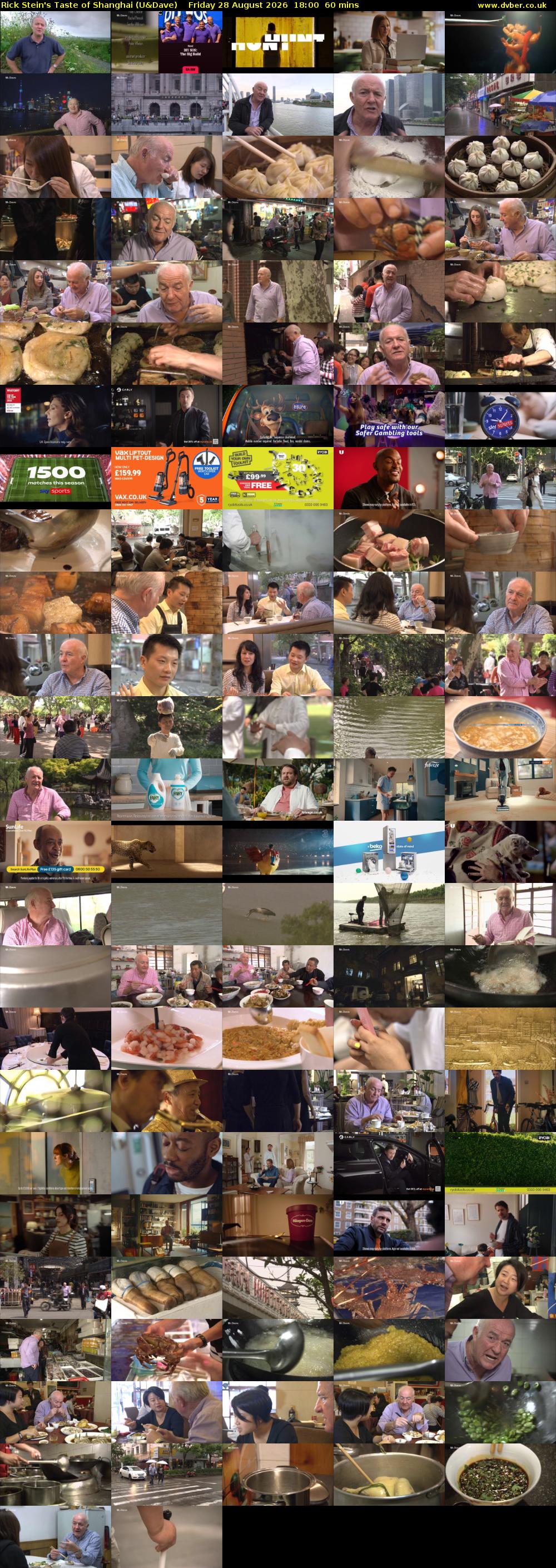 Rick Stein's Taste of Shanghai (U&Dave) Friday 28 August 2026 18:00 - 19:00