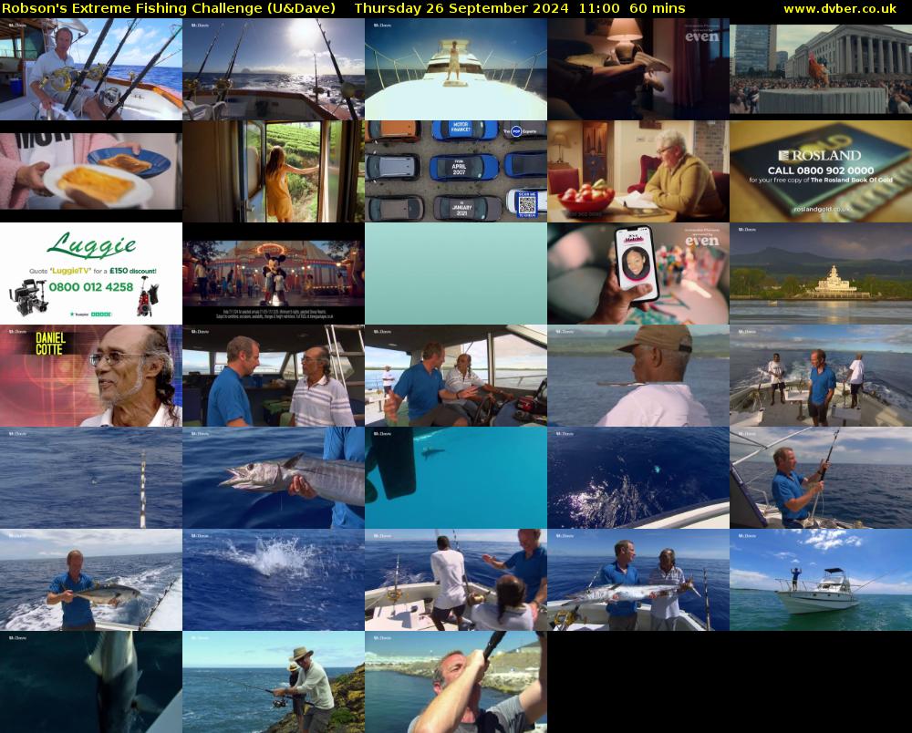 Robson's Extreme Fishing Challenge (U&Dave) Thursday 26 September 2024 11:00 - 12:00