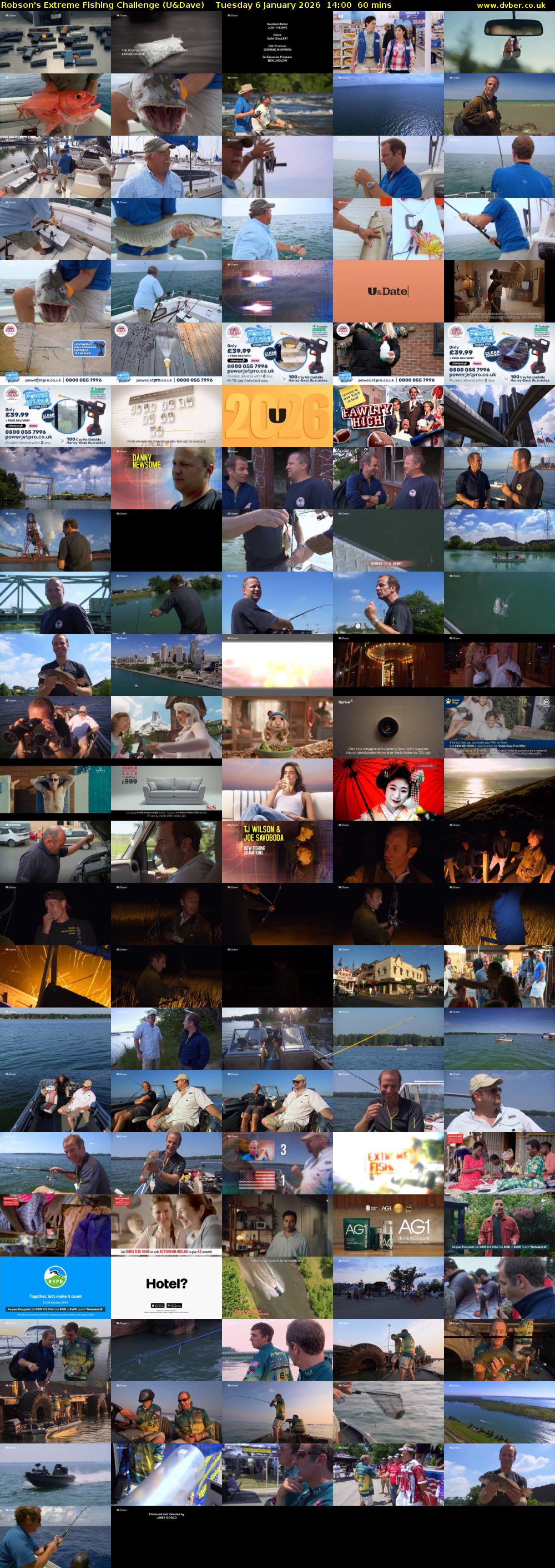 Robson's Extreme Fishing Challenge (U&Dave) Tuesday 6 January 2026 14:00 - 15:00