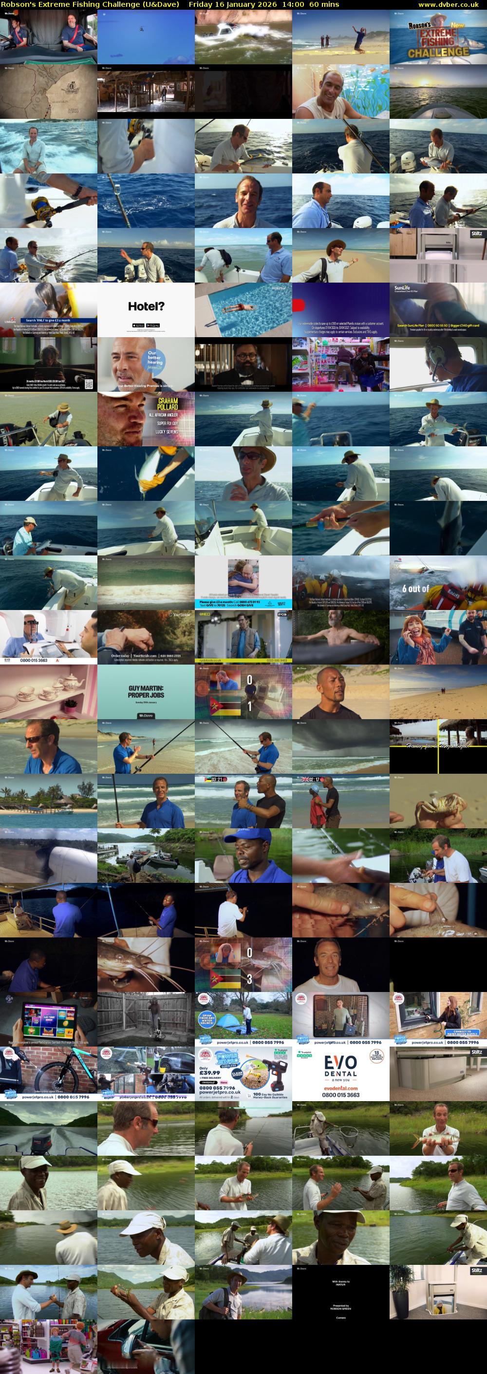 Robson's Extreme Fishing Challenge (U&Dave) Friday 16 January 2026 14:00 - 15:00