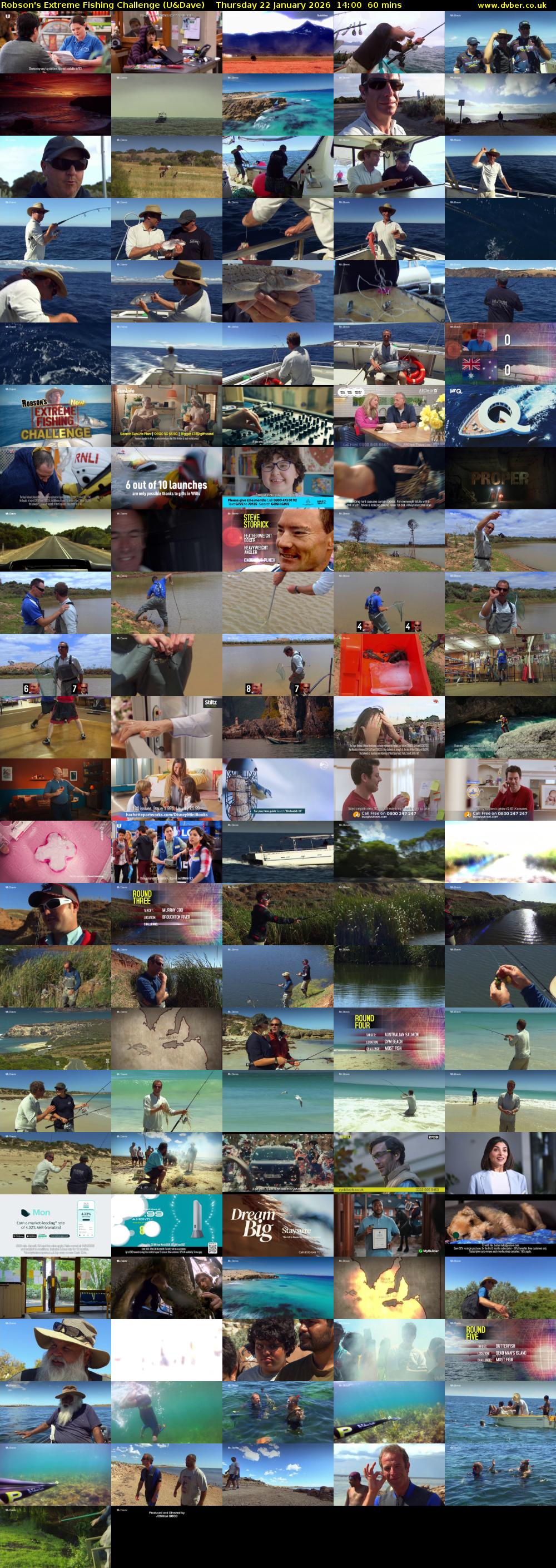 Robson's Extreme Fishing Challenge (U&Dave) Thursday 22 January 2026 14:00 - 15:00