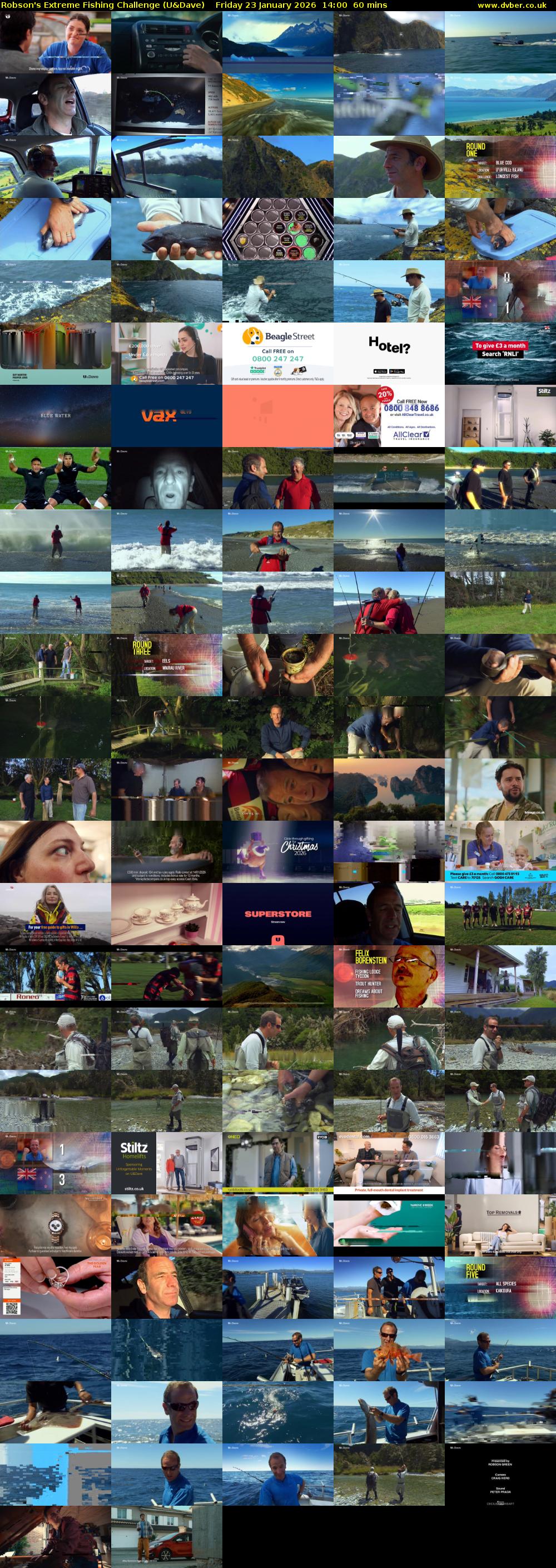 Robson's Extreme Fishing Challenge (U&Dave) Friday 23 January 2026 14:00 - 15:00