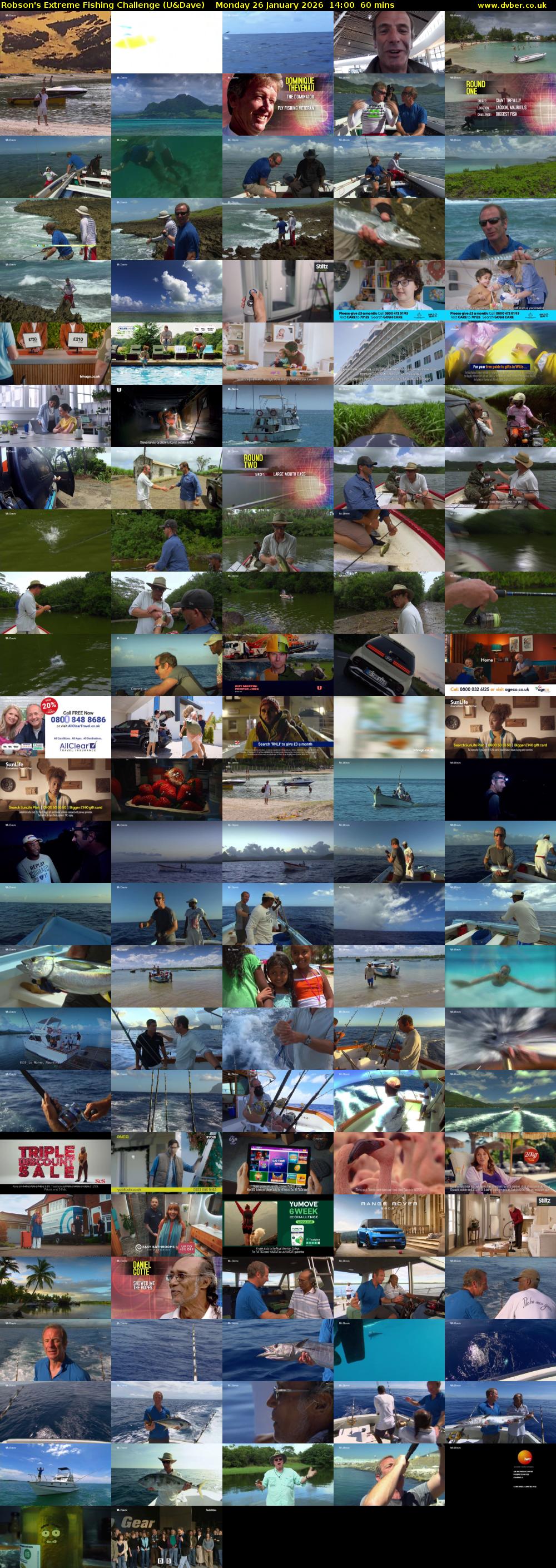 Robson's Extreme Fishing Challenge (U&Dave) Monday 26 January 2026 14:00 - 15:00