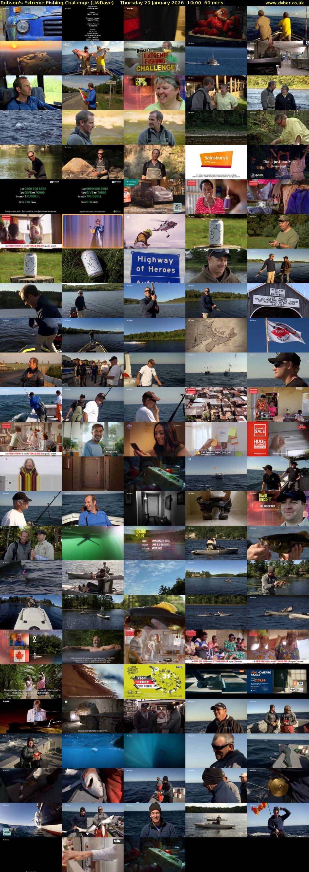 Robson's Extreme Fishing Challenge (U&Dave) Thursday 29 January 2026 14:00 - 15:00