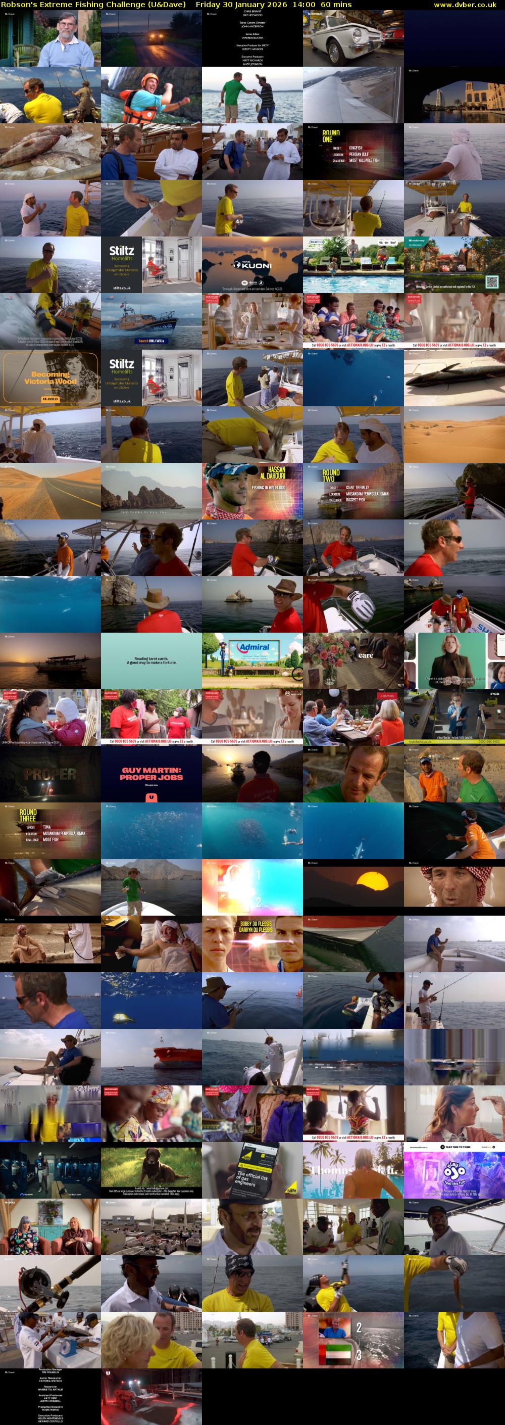 Robson's Extreme Fishing Challenge (U&Dave) Friday 30 January 2026 14:00 - 15:00