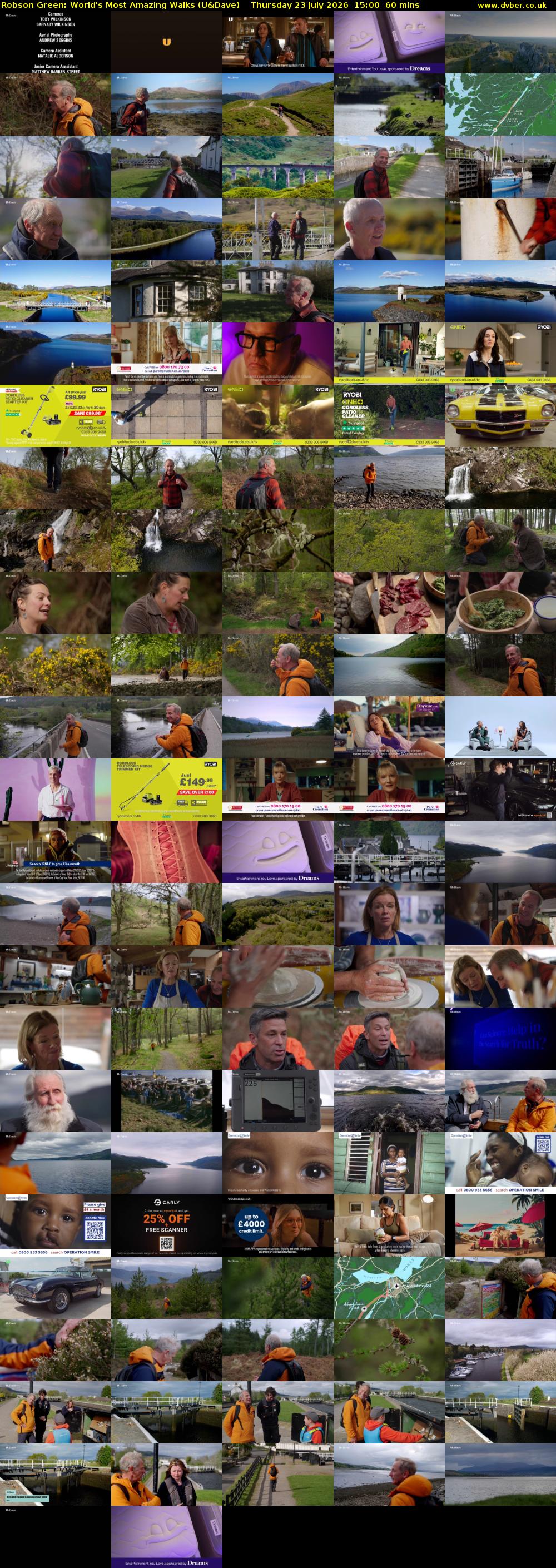 Robson Green: World's Most Amazing Walks (U&Dave) Thursday 23 July 2026 15:00 - 16:00