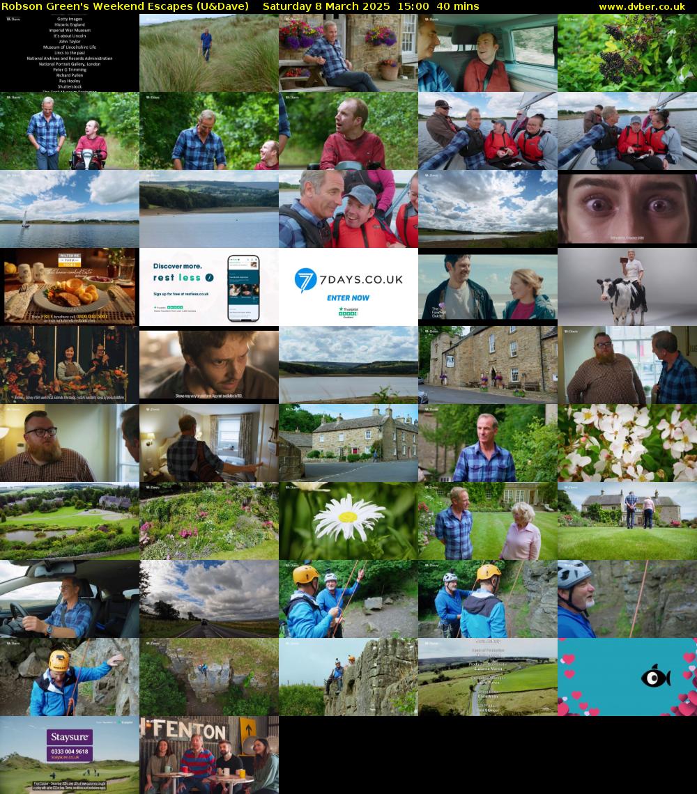 Robson Green's Weekend Escapes (U&Dave) Saturday 8 March 2025 15:00 - 15:40