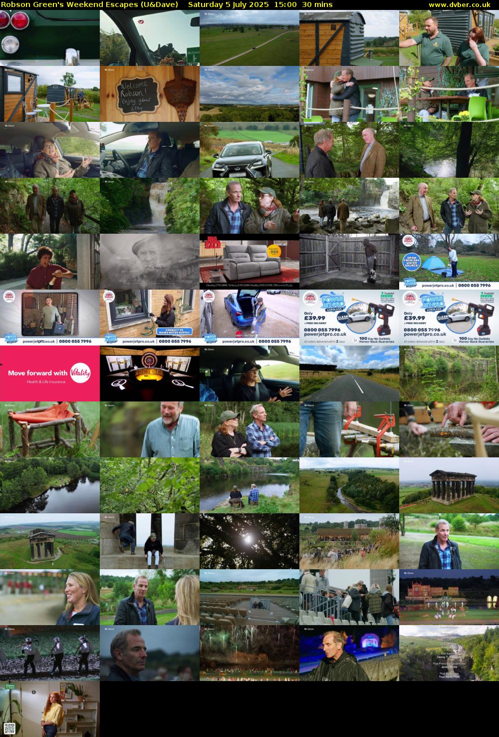 Robson Green's Weekend Escapes (U&Dave) Saturday 5 July 2025 15:00 - 15:30