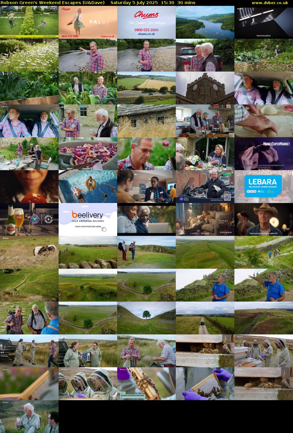 Robson Green's Weekend Escapes (U&Dave) Saturday 5 July 2025 15:30 - 16:00
