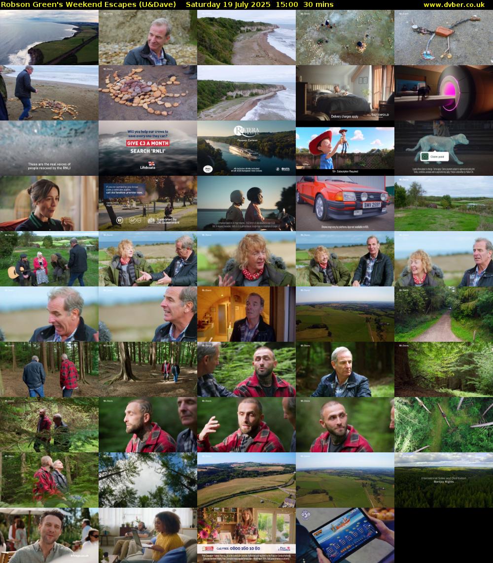 Robson Green's Weekend Escapes (U&Dave) Saturday 19 July 2025 15:00 - 15:30