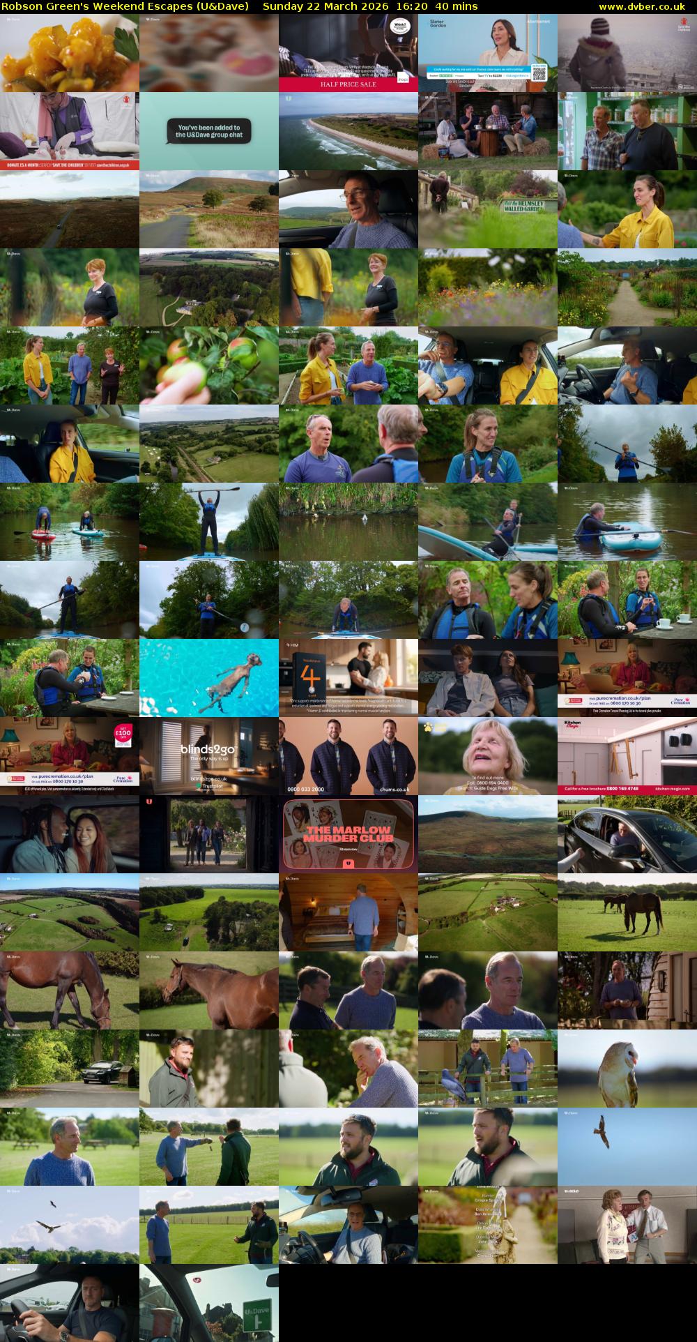 Robson Green's Weekend Escapes (U&Dave) Sunday 22 March 2026 16:20 - 17:00