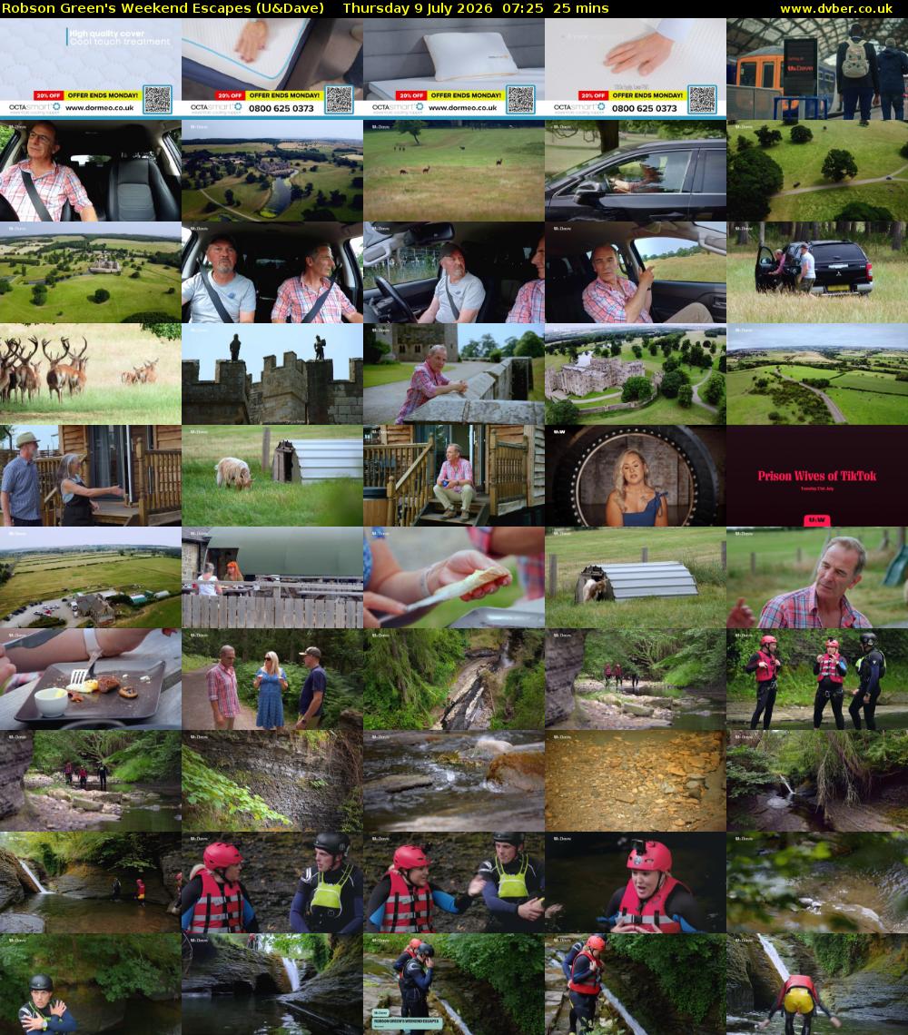 Robson Green's Weekend Escapes (U&Dave) Thursday 9 July 2026 07:25 - 07:50
