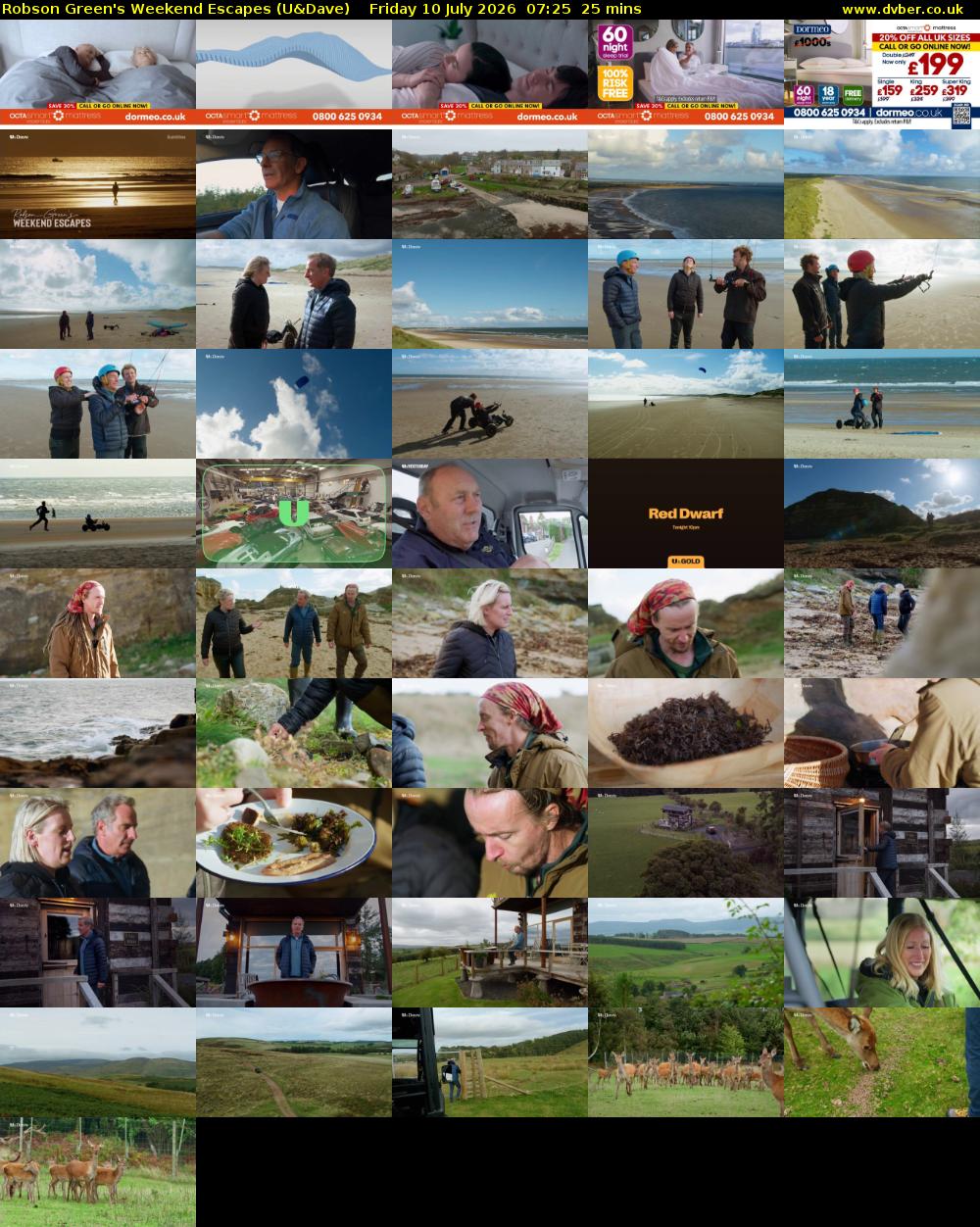 Robson Green's Weekend Escapes (U&Dave) Friday 10 July 2026 07:25 - 07:50