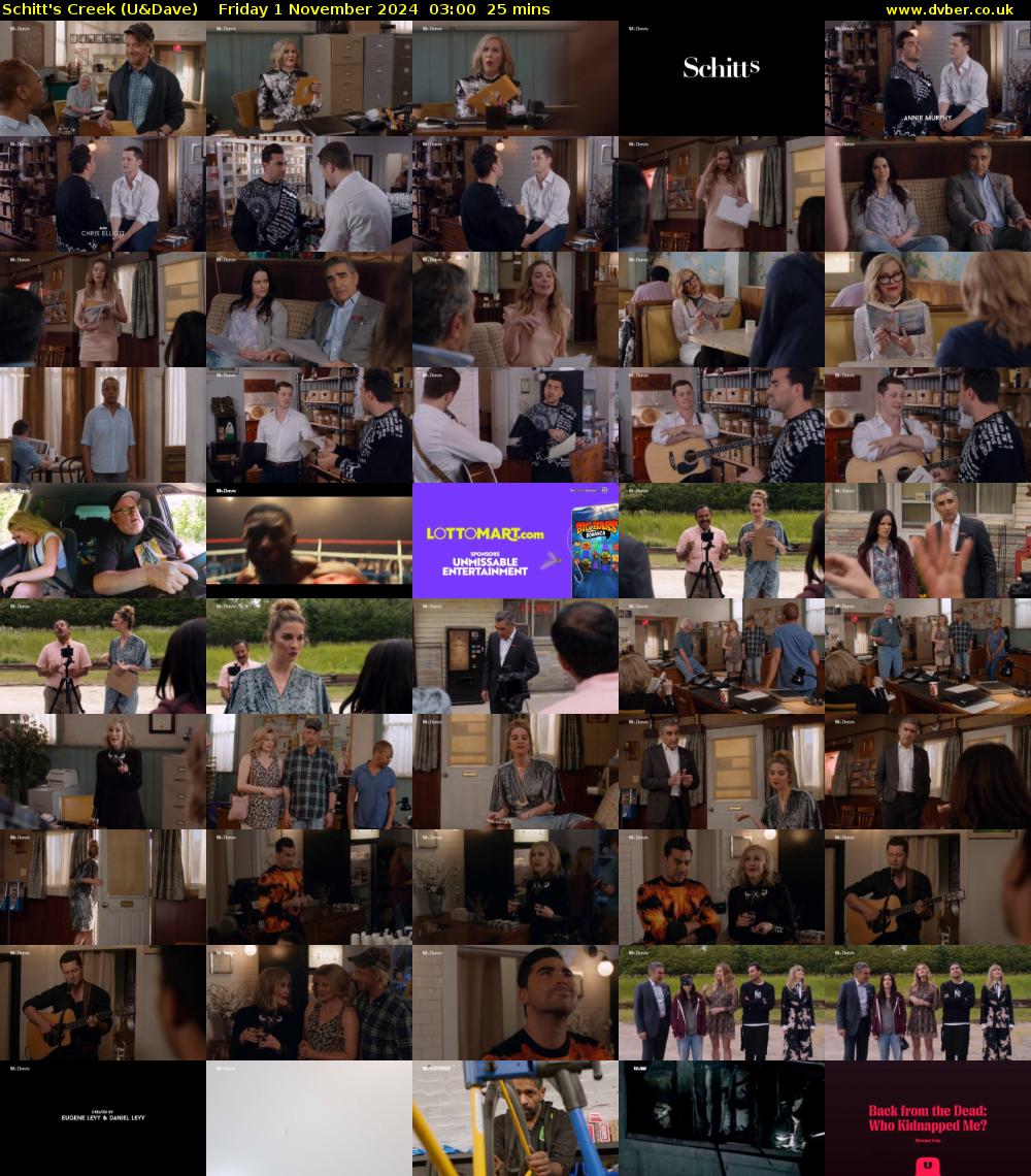 Schitt's Creek (U&Dave) Friday 1 November 2024 03:00 - 03:25