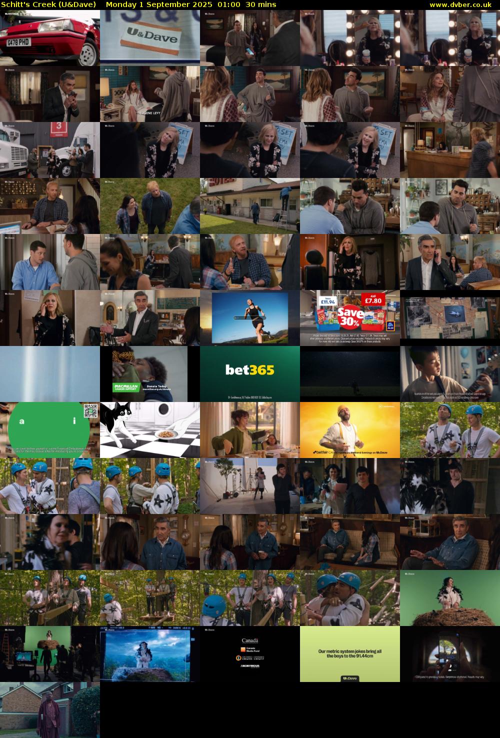 Schitt's Creek (U&Dave) Monday 1 September 2025 01:00 - 01:30
