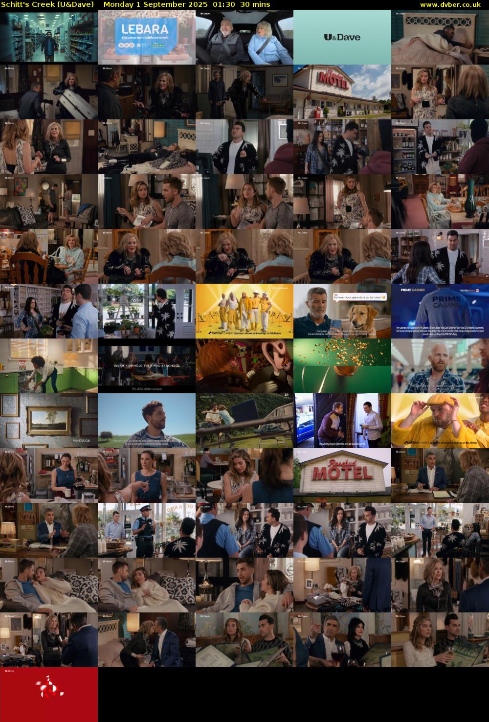 Schitt's Creek (U&Dave) Monday 1 September 2025 01:30 - 02:00