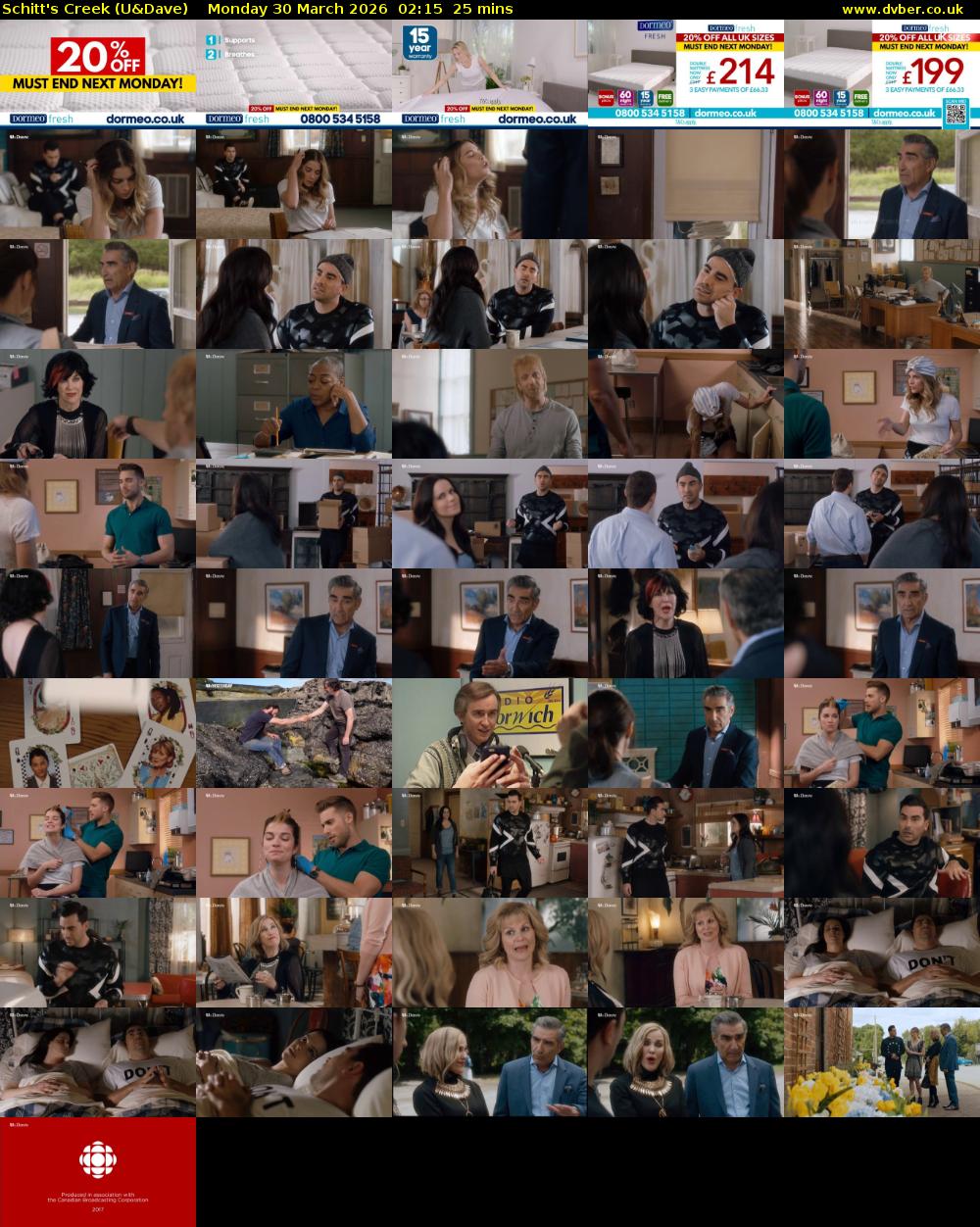 Schitt's Creek (U&Dave) Monday 30 March 2026 02:15 - 02:40