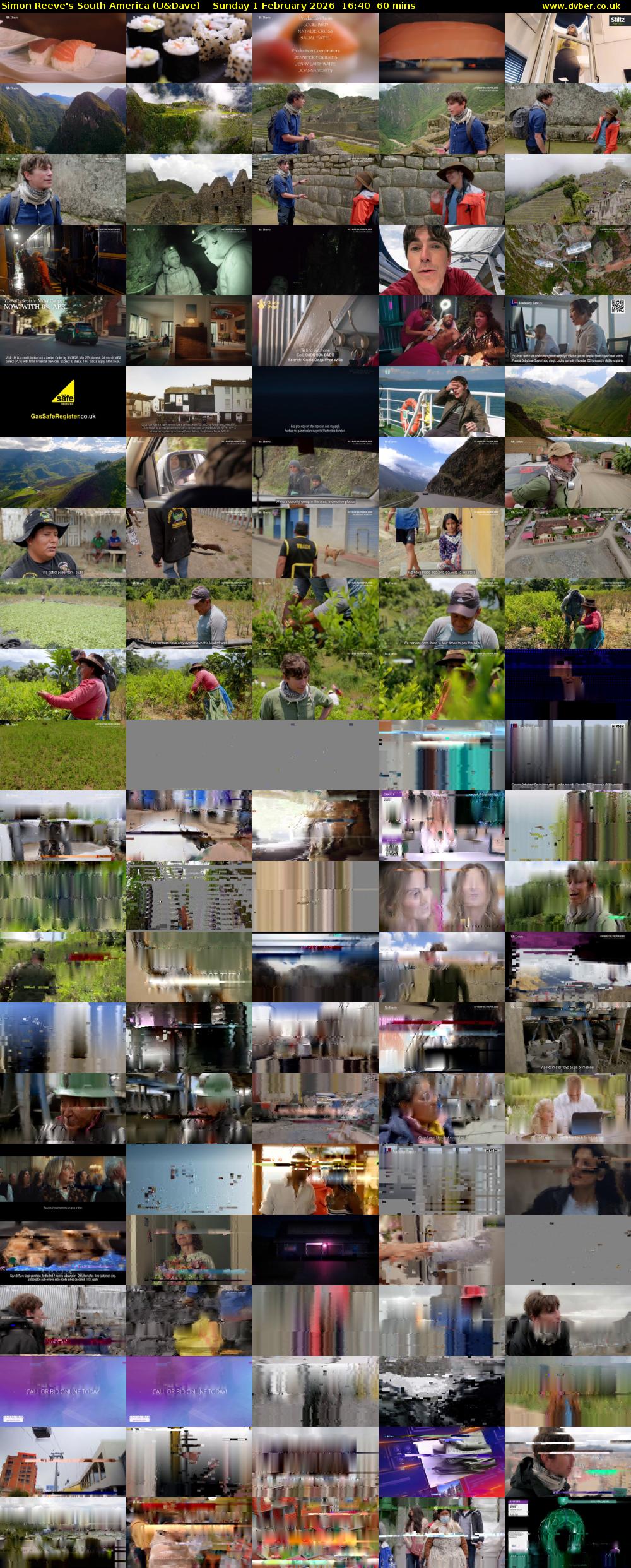 Simon Reeve's South America (U&Dave) Sunday 1 February 2026 16:40 - 17:40