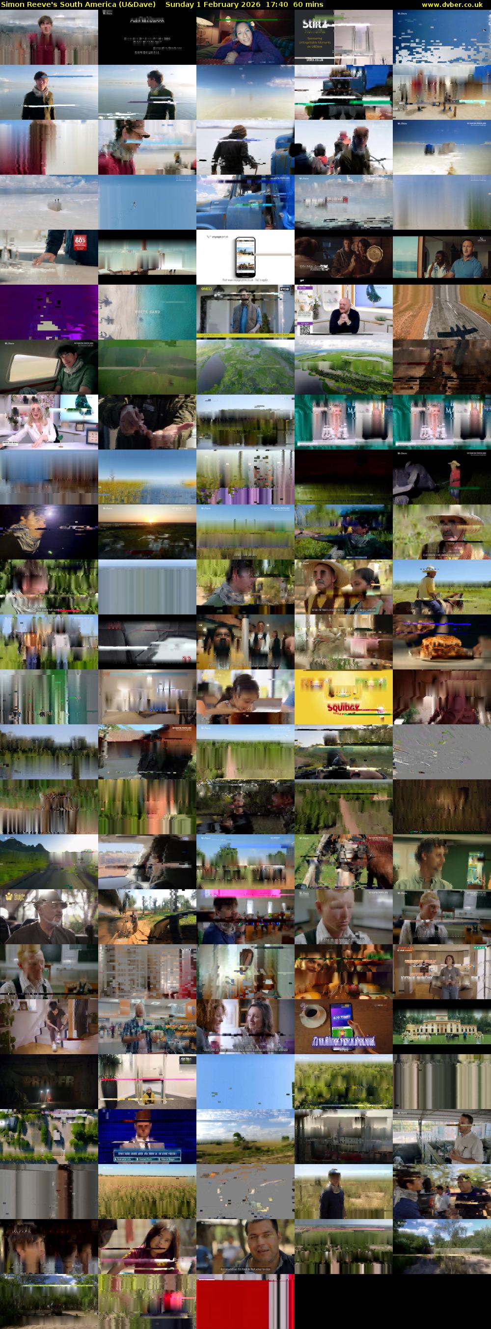 Simon Reeve's South America (U&Dave) Sunday 1 February 2026 17:40 - 18:40