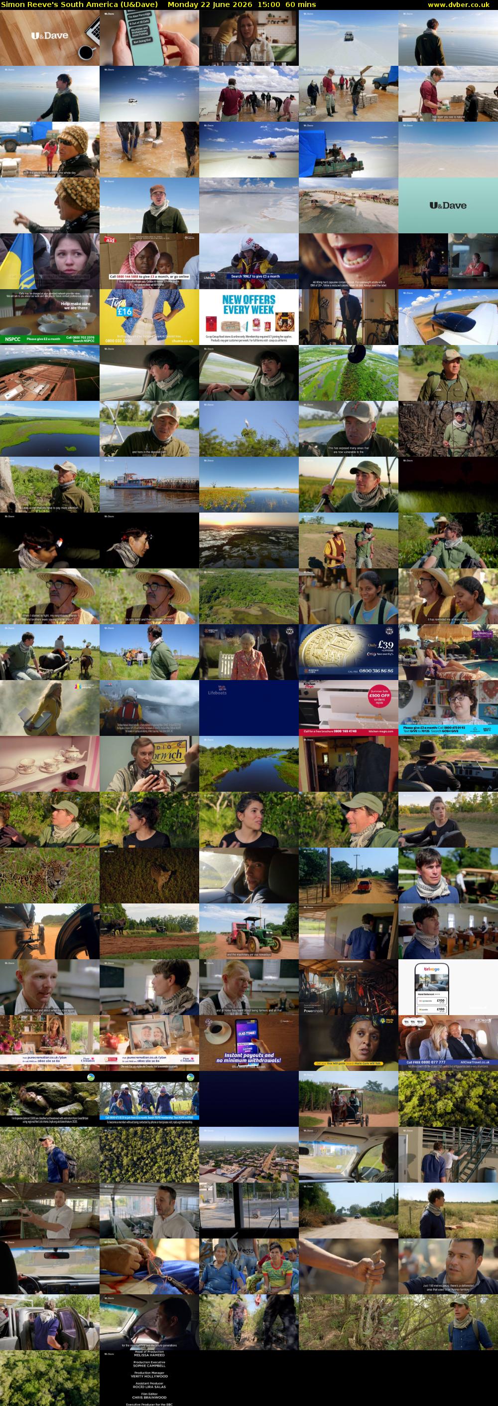Simon Reeve's South America (U&Dave) Monday 22 June 2026 15:00 - 16:00