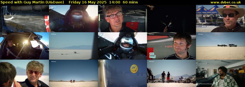 Speed with Guy Martin (U&Dave) Friday 16 May 2025 14:00 - 15:00