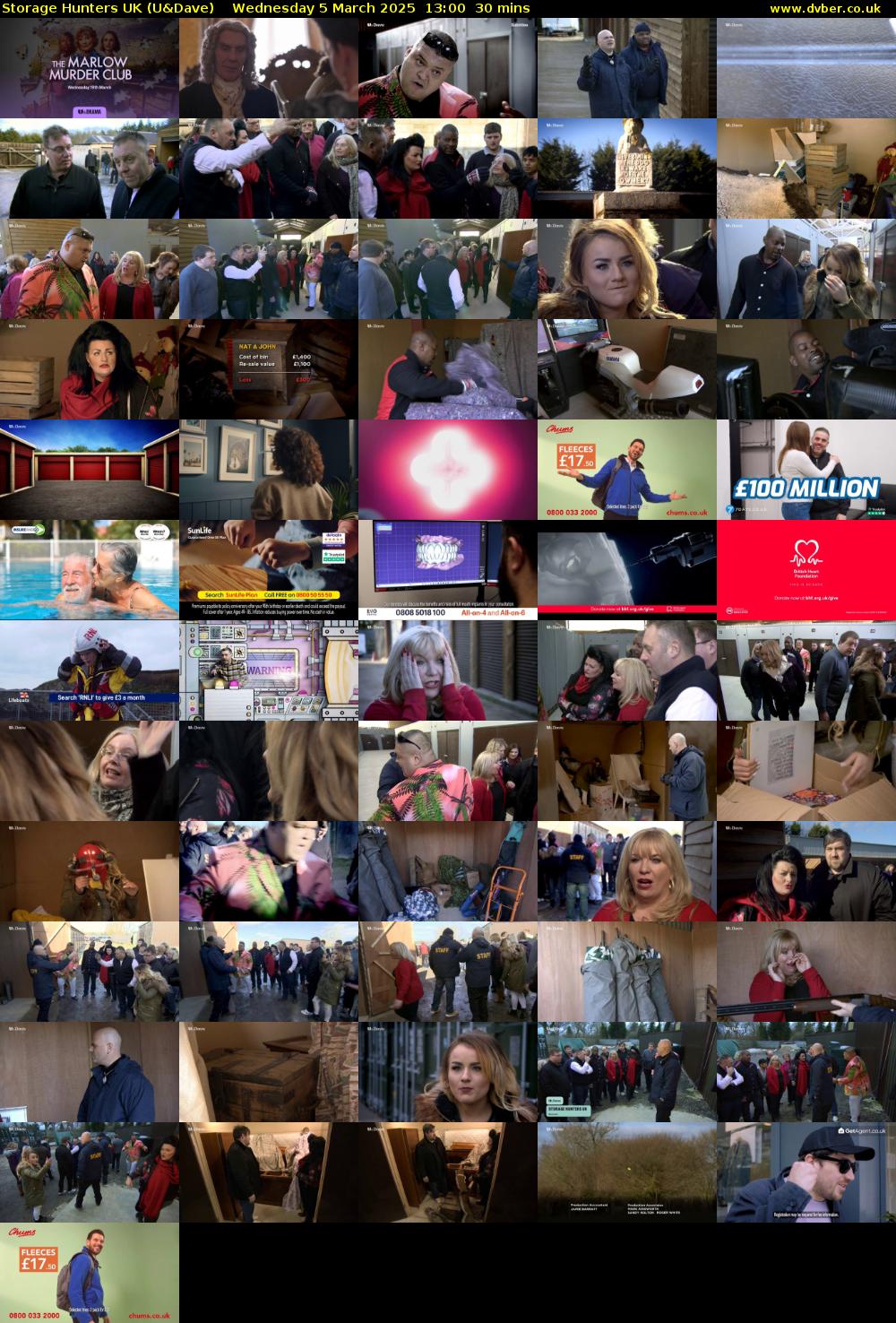 Storage Hunters UK (U&Dave) Wednesday 5 March 2025 13:00 - 13:30