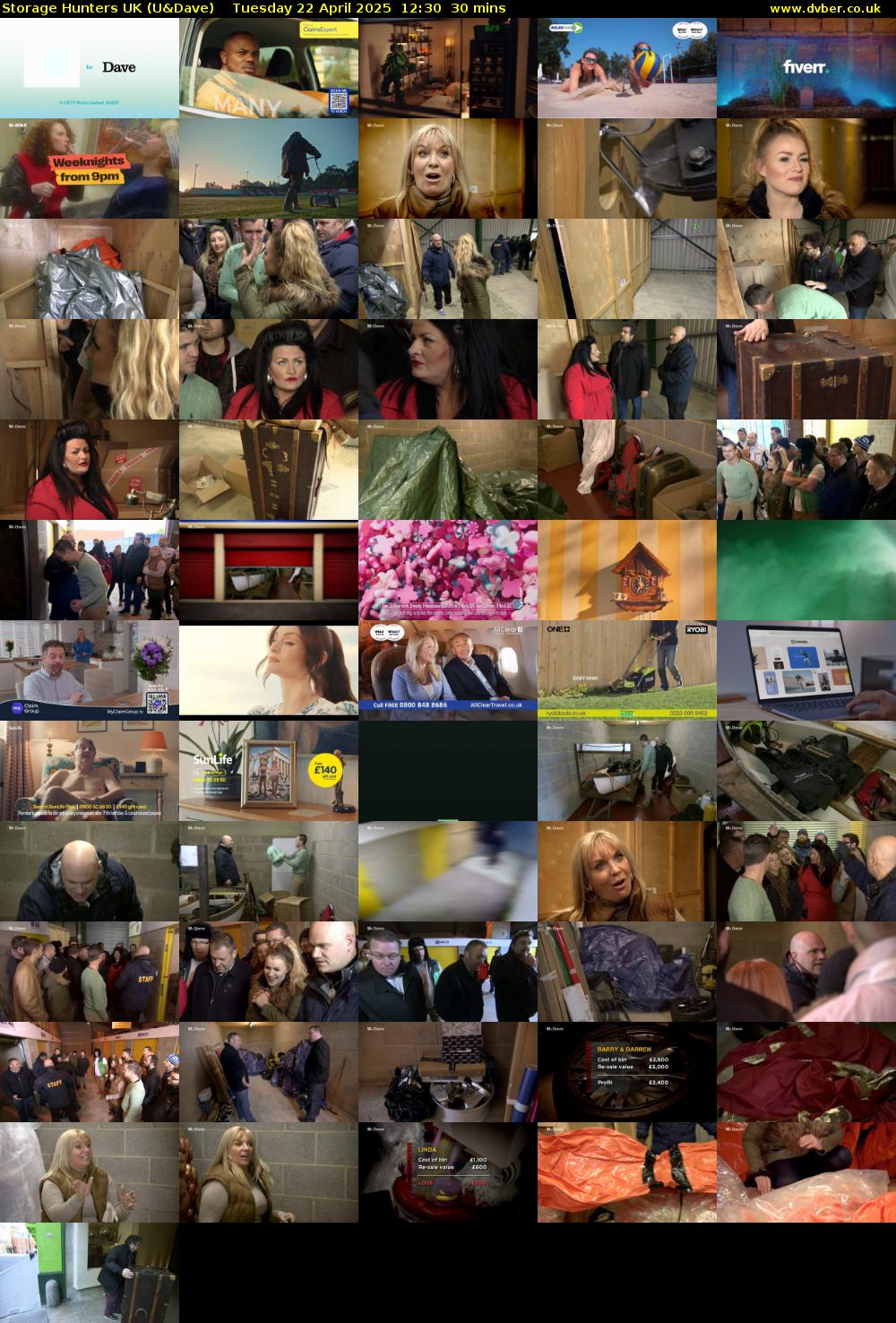 Storage Hunters UK (U&Dave) Tuesday 22 April 2025 12:30 - 13:00