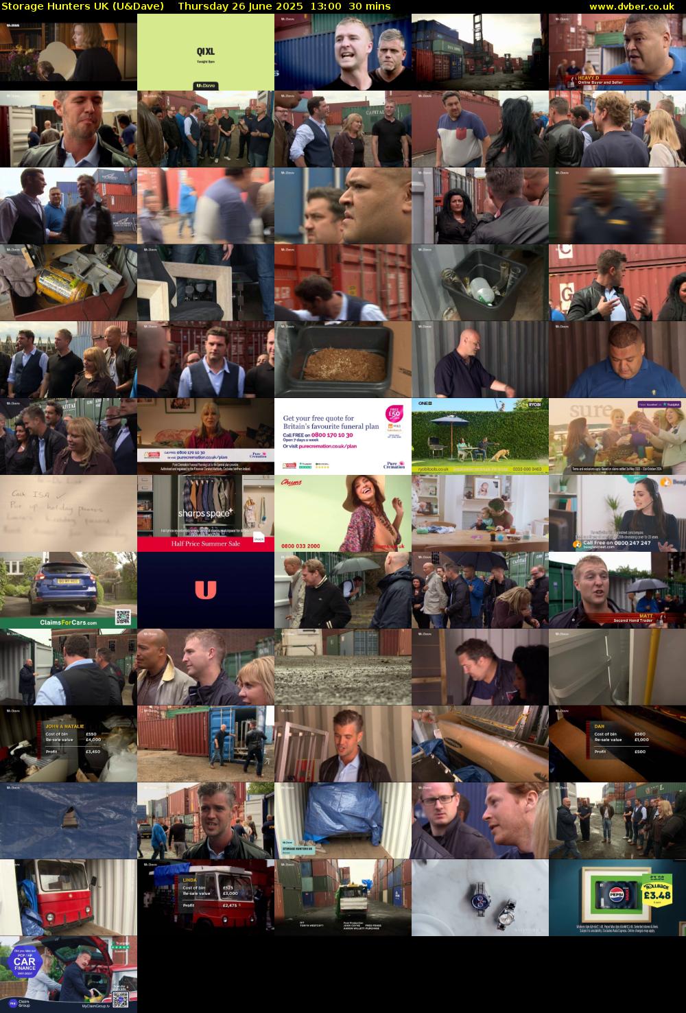 Storage Hunters UK (U&Dave) Thursday 26 June 2025 13:00 - 13:30