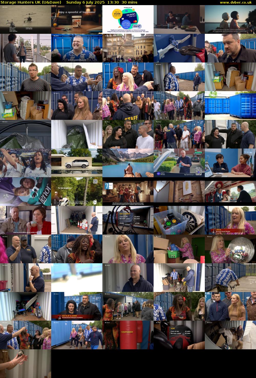 Storage Hunters UK (U&Dave) Sunday 6 July 2025 13:30 - 14:00