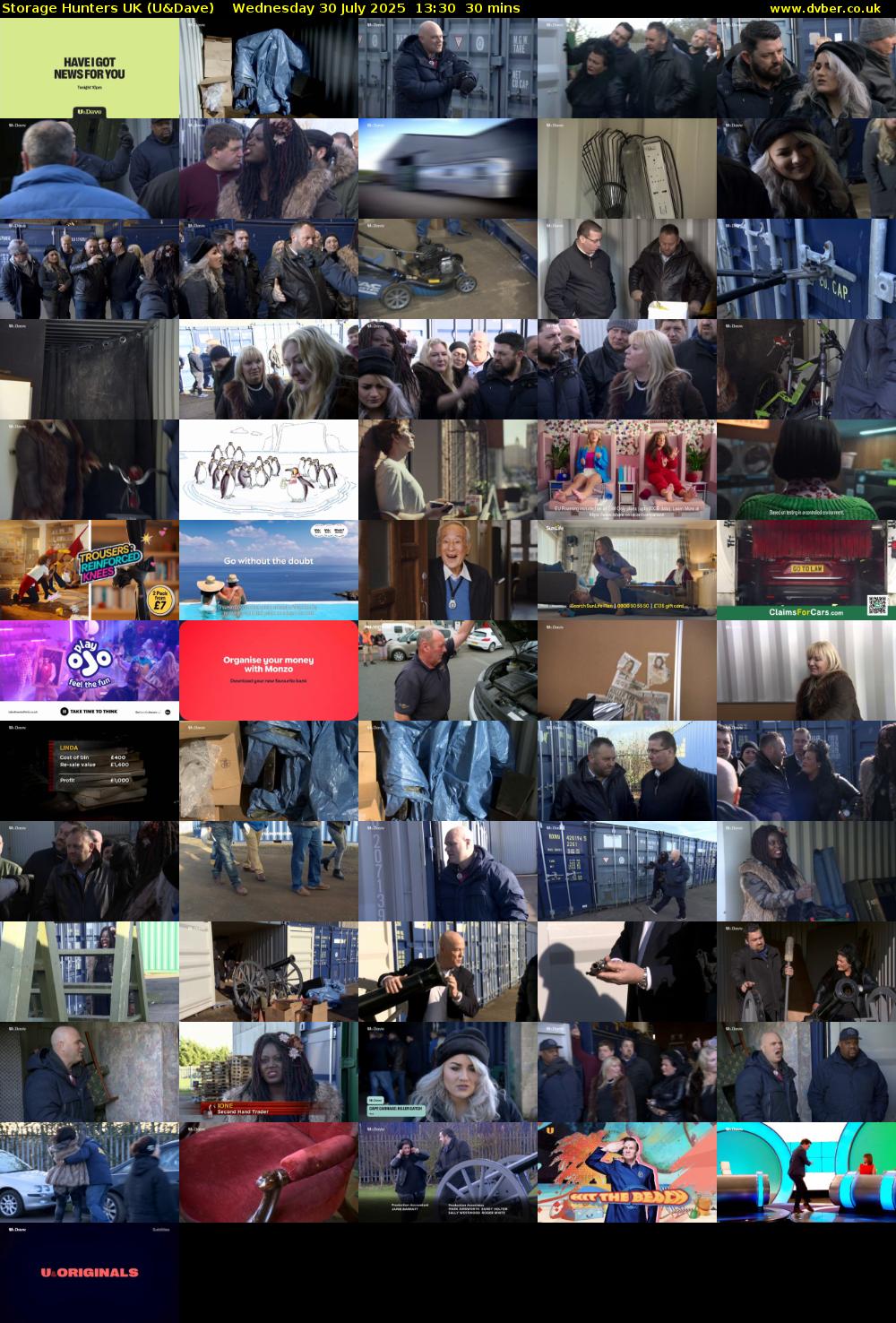 Storage Hunters UK (U&Dave) Wednesday 30 July 2025 13:30 - 14:00