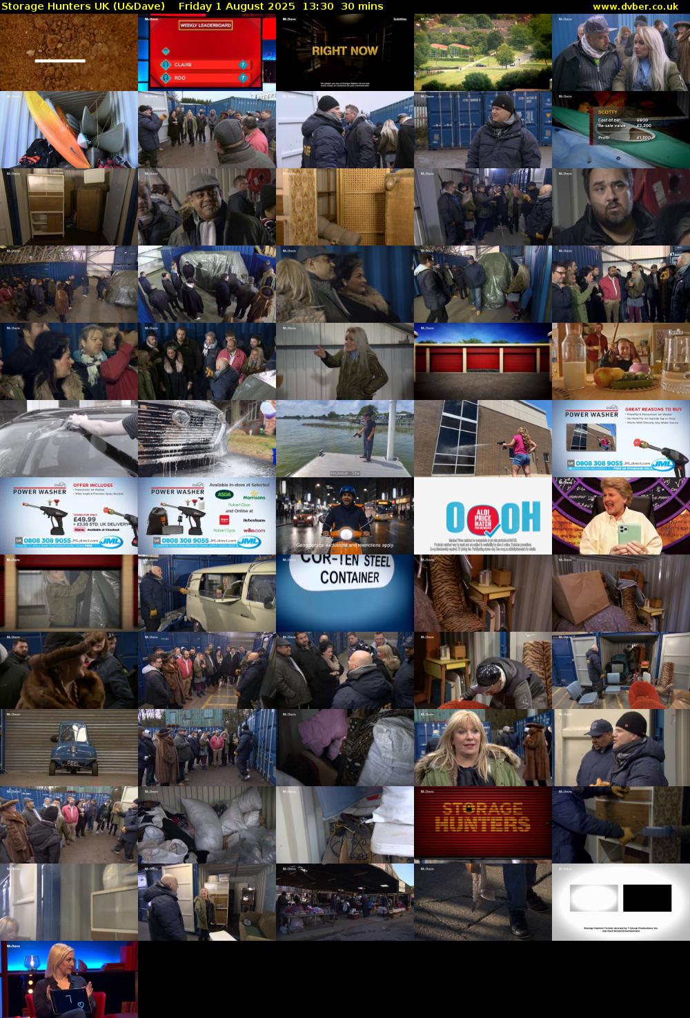 Storage Hunters UK (U&Dave) Friday 1 August 2025 13:30 - 14:00